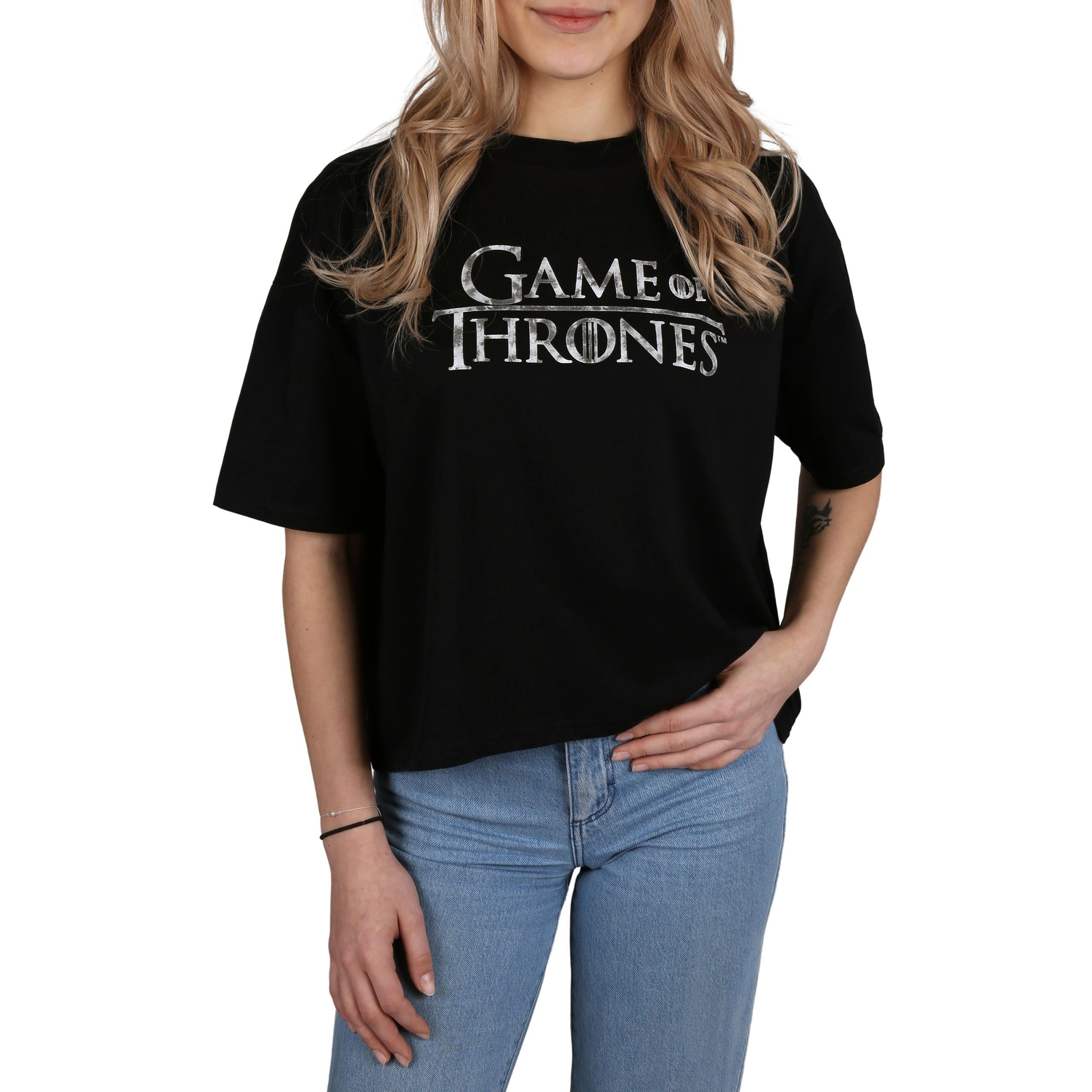 Game of Thrones Kurzarmbluse Schwarzes T-Shirt „Game of Thrones“ L