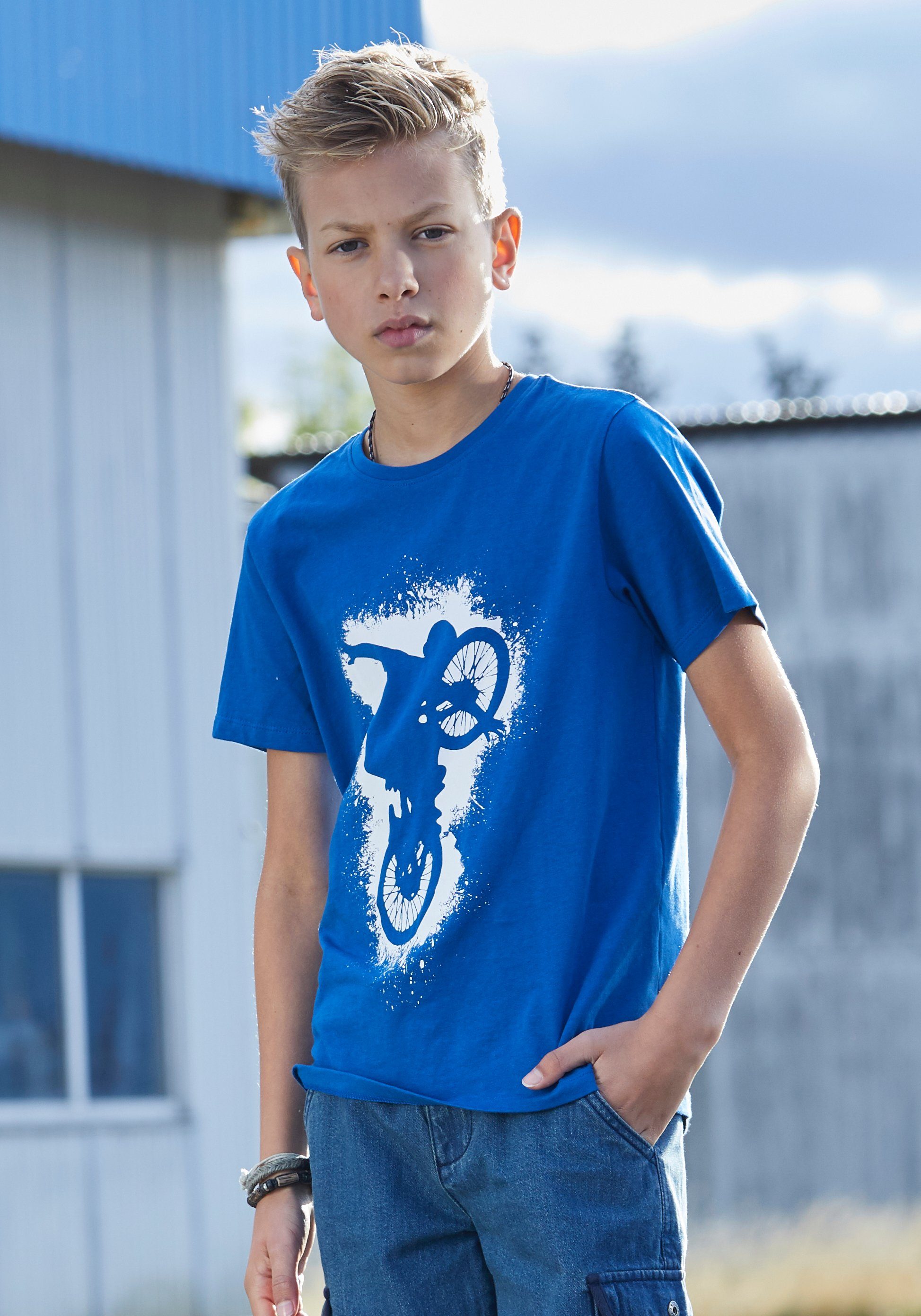 KIDSWORLD T-Shirt BIKER, lässiger Druck für Jungen