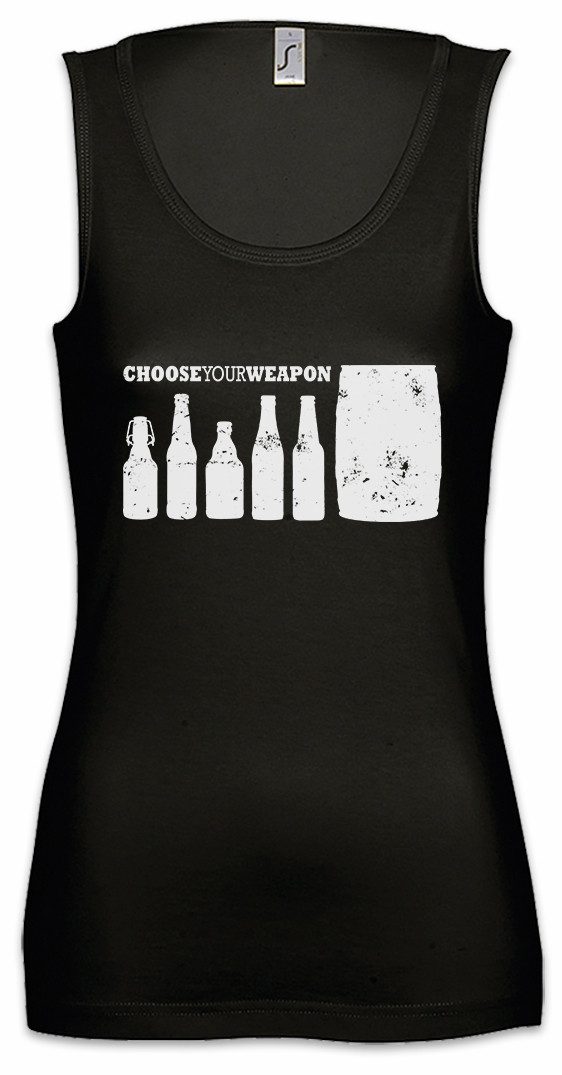 Tanktop Choose Your Weapons I Ärmelloses Damen T-Shirt Bottle Flaschen Alkohol