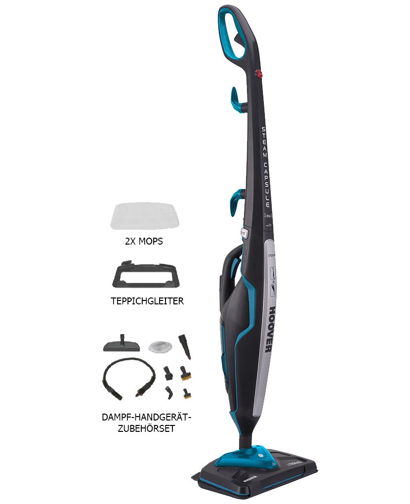 Hoover Dampfreiniger CA2IN1D 011, 1700,00 W, 2in1 Dampfreiniger, Teppichgleiter, Reinigung aller Böden