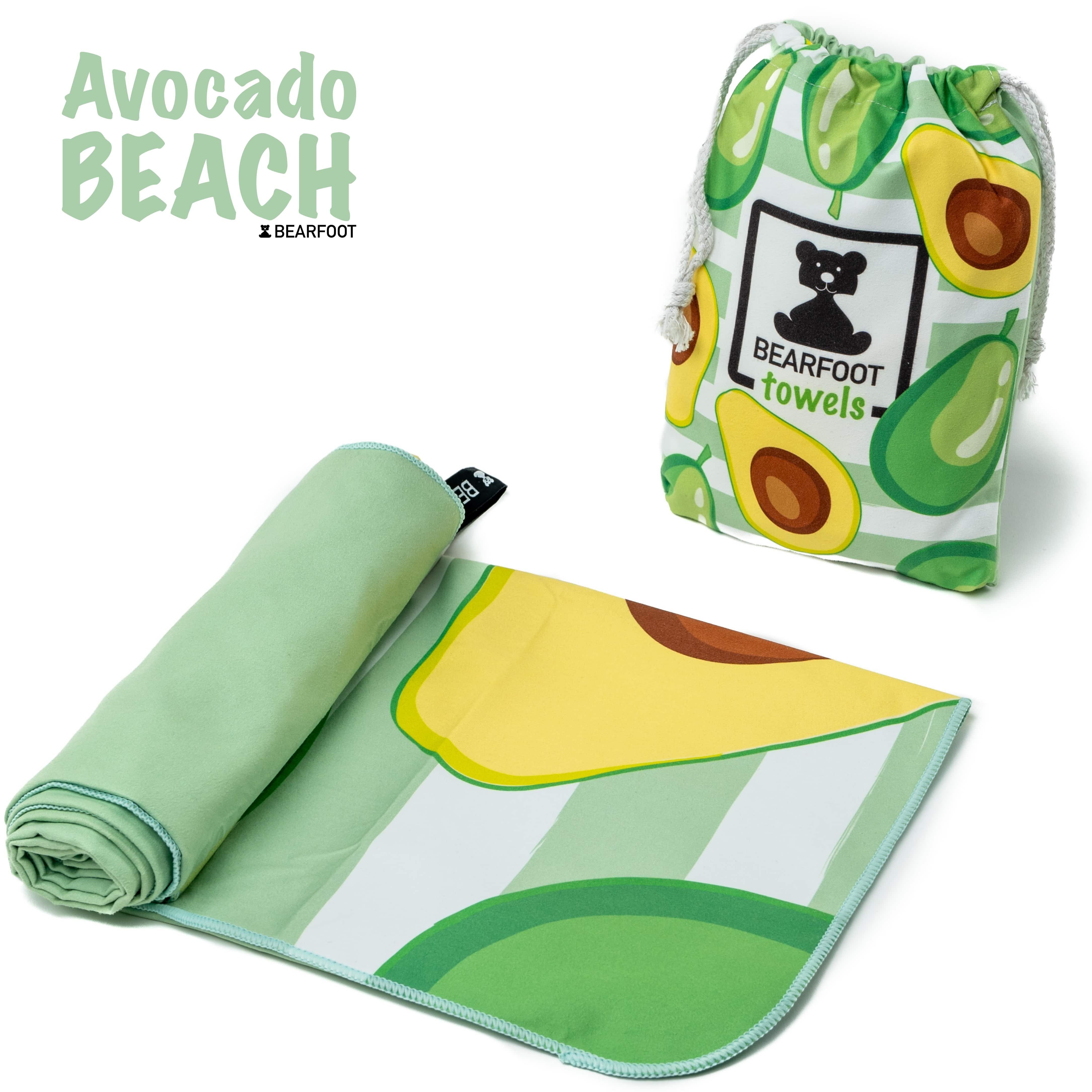 Avocado (1-St), Mikrofaser BEARFOOT Badetuch, Mikrofaser Strandtuch Tasche, Strandhandtuch, Reisehandtuch Handtuch Fitnesshandtuch, mit Saunatuch,