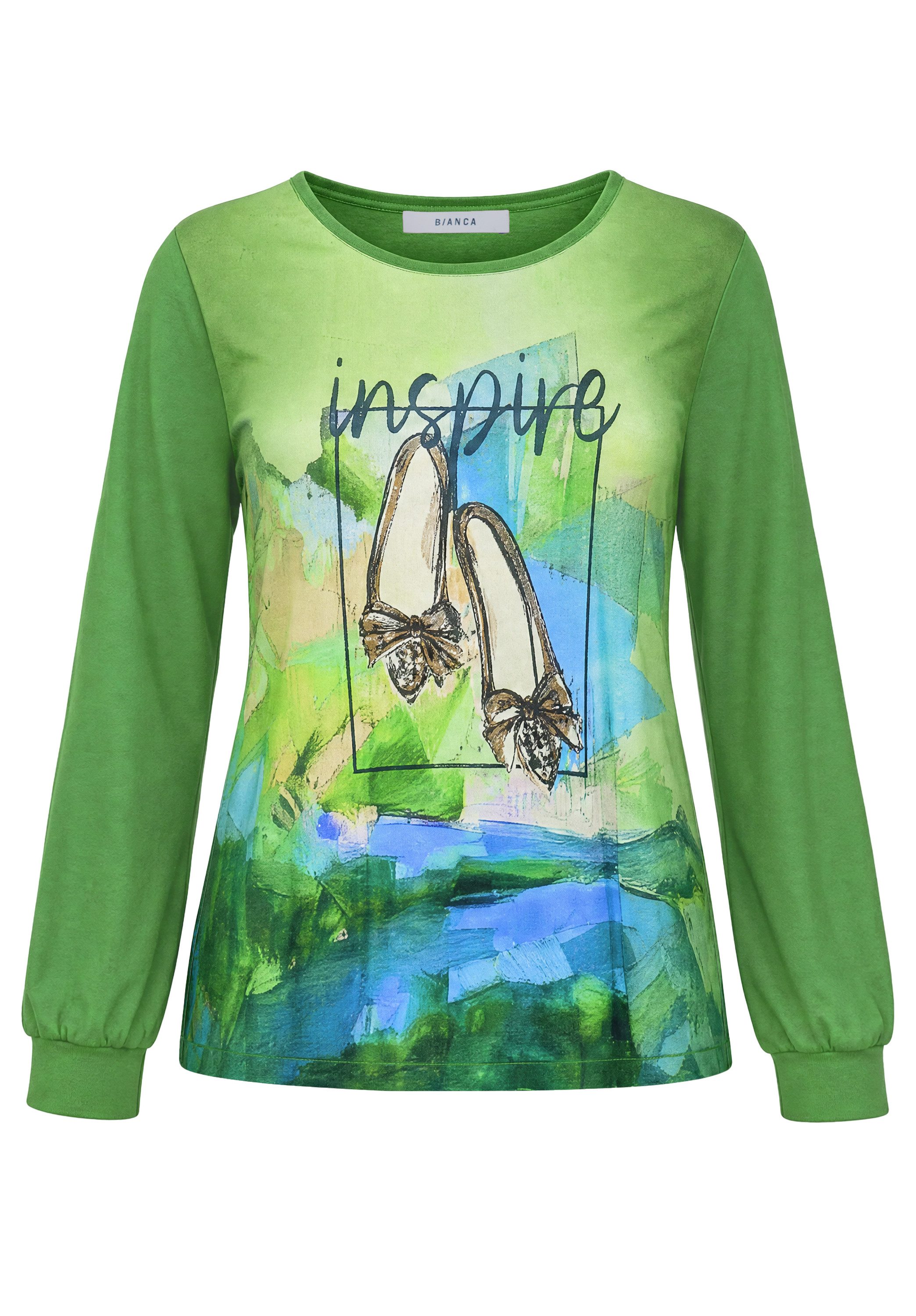 bianca Print-Shirt DAMI mit Placement-Print und Schmuckdetails