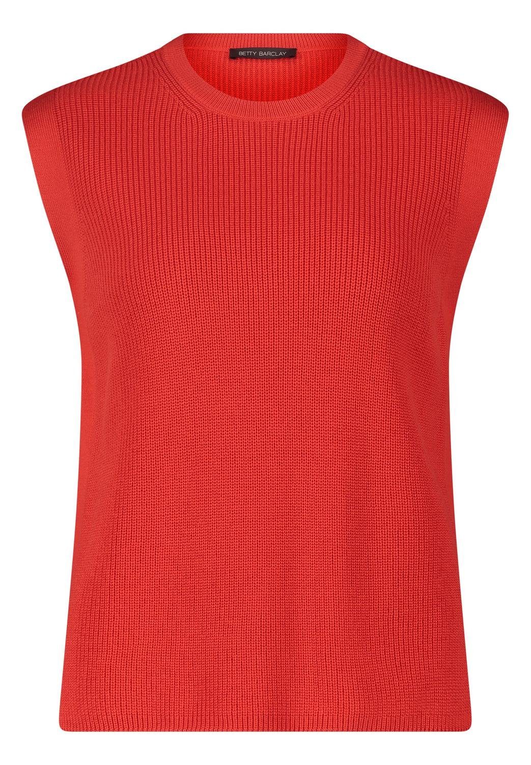 Betty Barclay Sweatshirt Strickpullover Kurz ohne Arm, Poppy Red