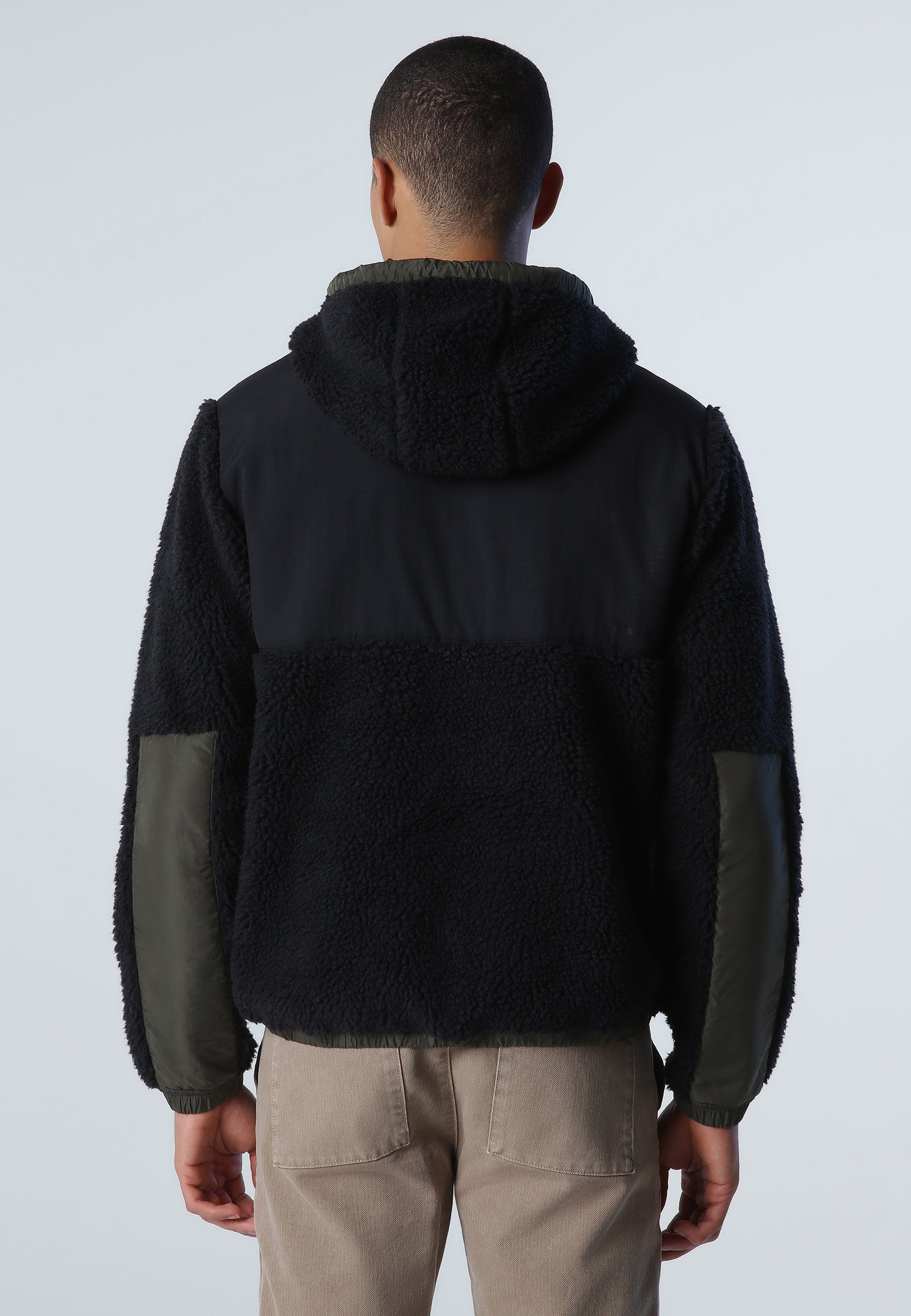 North Sails Kurzjacke Kapuzensweatshirtjacke Recycled sweatshirt fleece MILKY BLACK