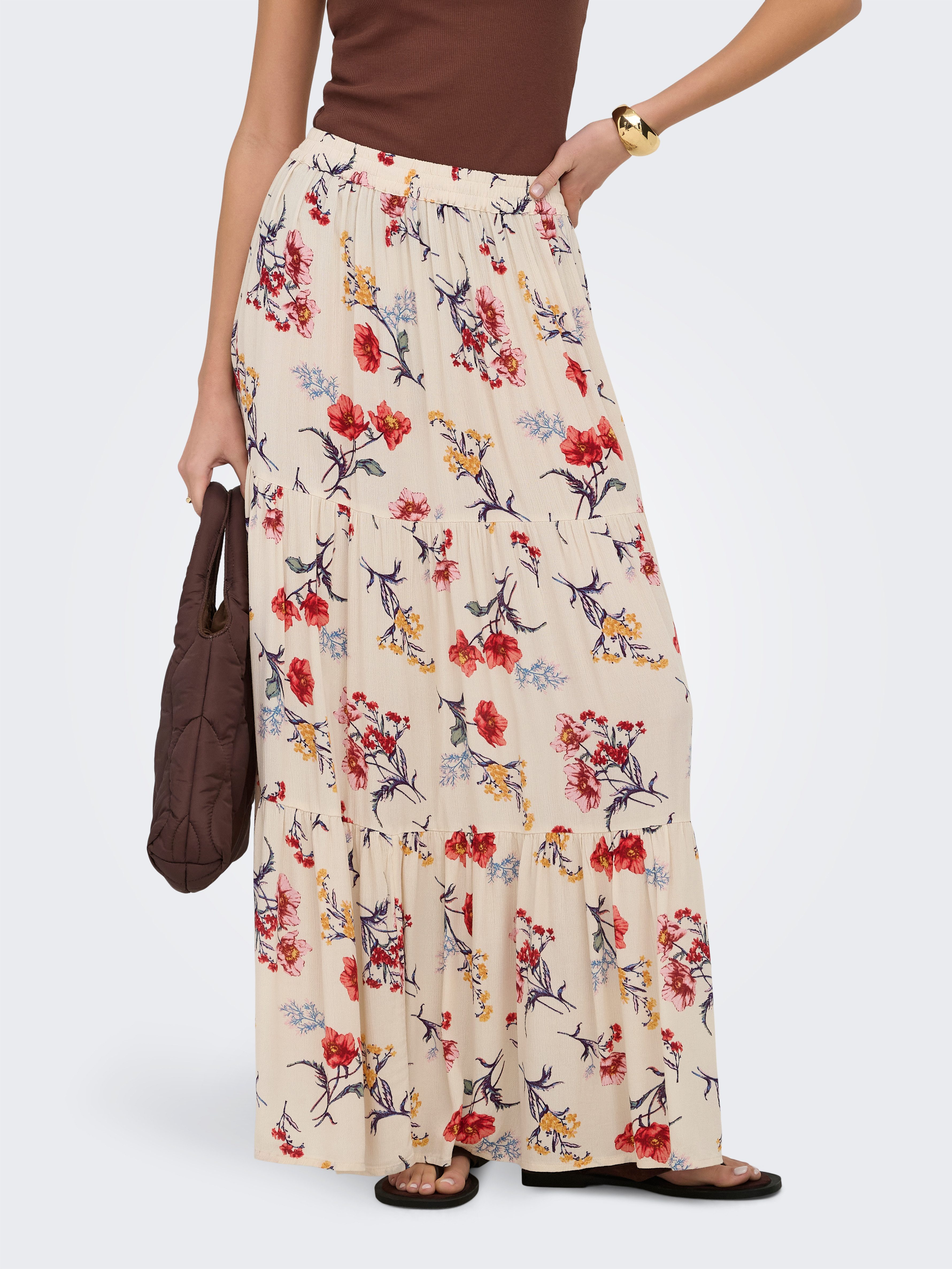 ONLY Maxirock ONLLUNA LONG SKIRT WVN Viskose