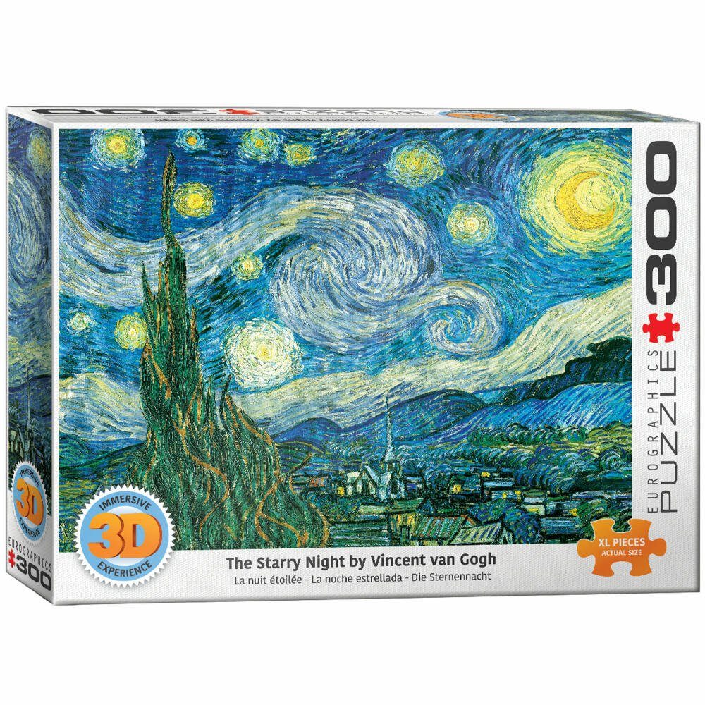 EUROGRAPHICS Puzzle Sternennacht - Vincent van Gogh, 300 Puzzleteile, mit 3D-Effekt