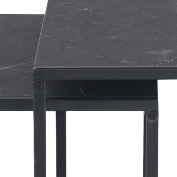 ACTONA GROUP Beistelltisch Infinity (Set), Satz mit Tischen, Schlittenbeine aus schwarzem Metall