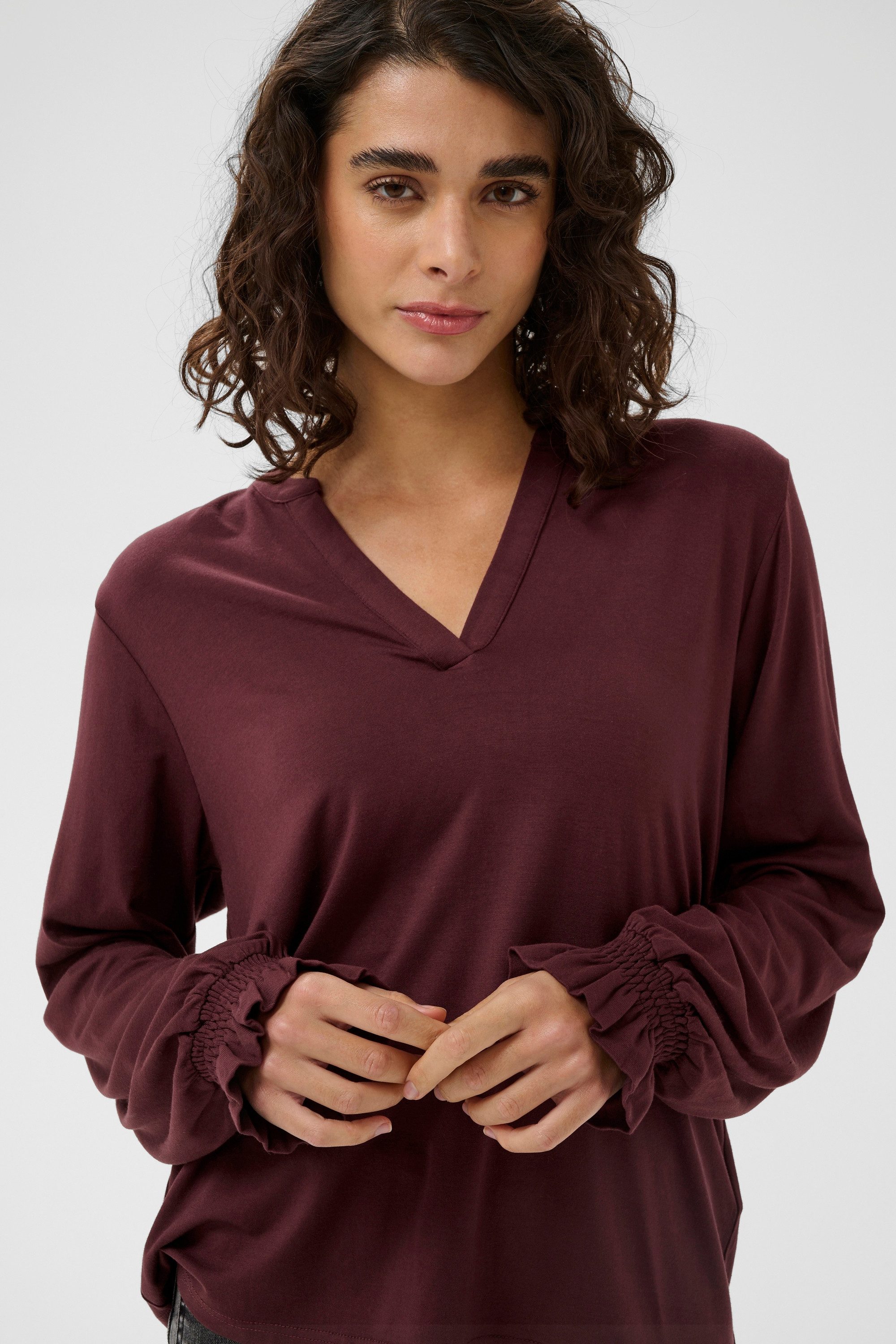 KAFFE Langarmbluse Langarm-Bluse KAcharlotte