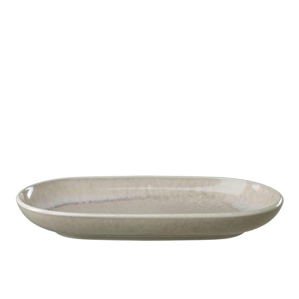 like. by Villeroy & Boch Servierplatte Perlemor Sand Teller oval 23x13xm 23x13x3cm, Porzellan, (1-tlg), Premium Porcelain, mikrow.- & spülm.sicher, Made in Germany