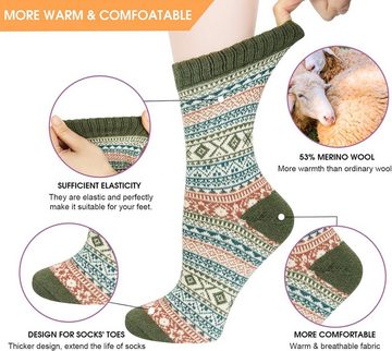 Alster Herz Thermosocken 3 oder 5 Paar Norweger Thermosocken, Damen Socken Winter, A0509 (3-Paar) ideal für Winter
