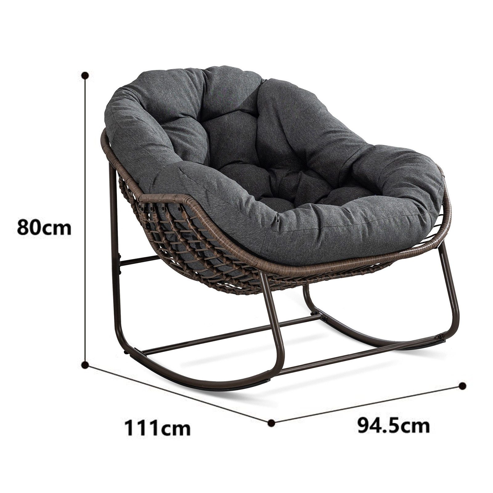 Yorbay Schaukelsessel Wohnzimmer, Rattanstuhl (mit Metallgestell günstig online kaufen