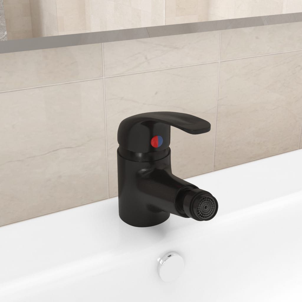 vidaXL Bidetarmatur Badezimmer Bidet Mischbatterie Schwarz 13x12 cm