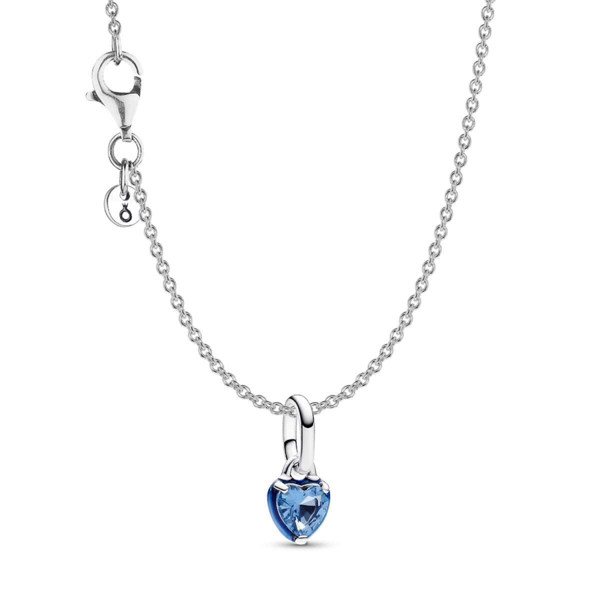 Pandora Herzkette 21532, für Damen Geschenkset Silber Blaues Chakra Herz