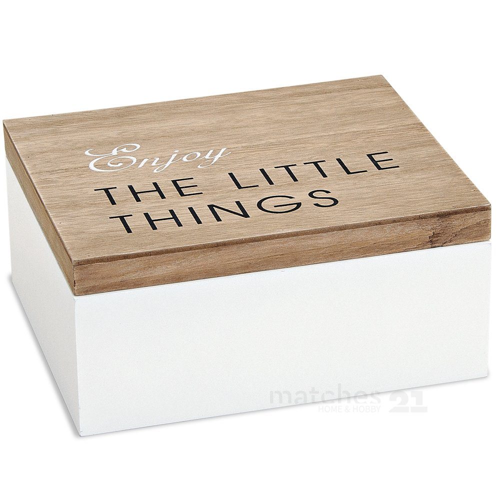 matches21 HOME & HOBBY Vorratsdose Kleine Holzkiste mit Deckel in weiß natur 22 x 18 x 10 cm, Holz, (1-tlg), Eckige Holzbox als Aufbewahrungsbox Schmuckkiste oder Teebox