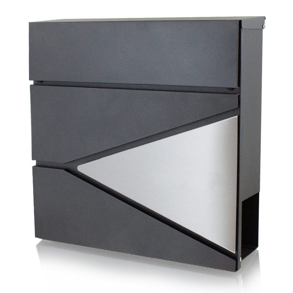Bituxx Wandbriefkasten Graphit Corner Edelstahl (MS-16993)