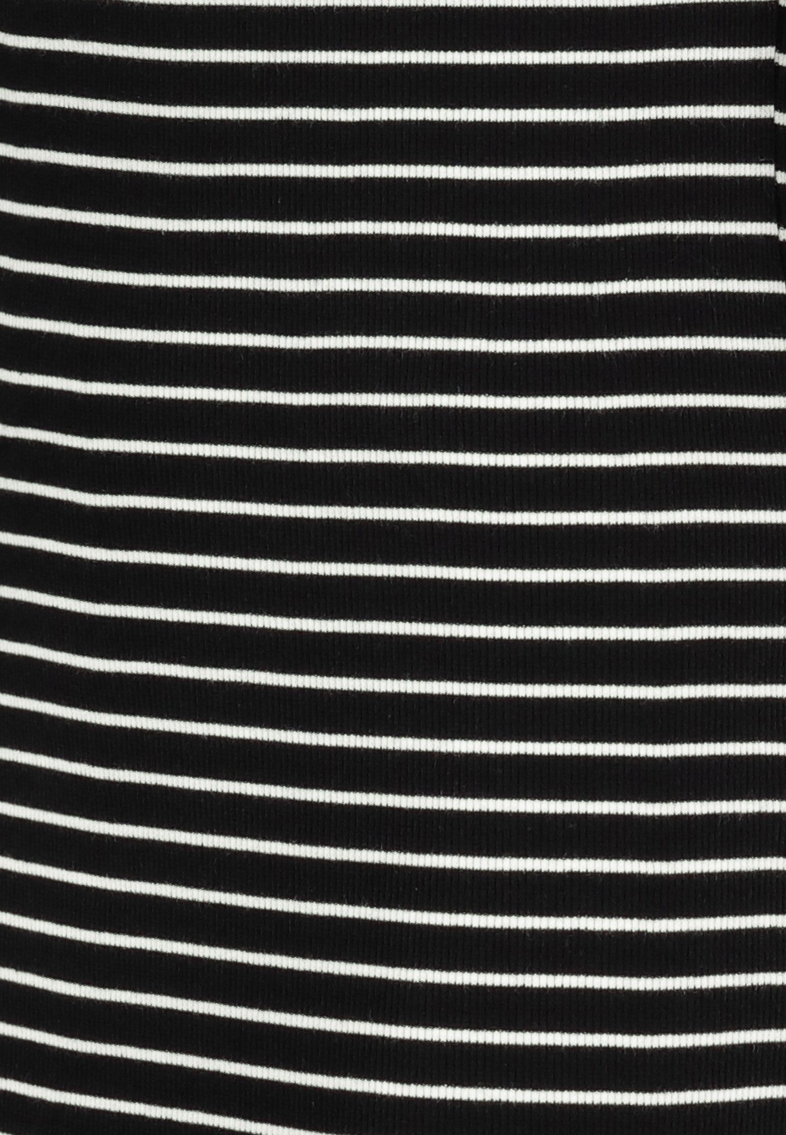 Eight2Nine Sommerkleid Damen Kurzes Shirtkleid mit Streifen Rippstrickkleid, figurbetont, gestreift