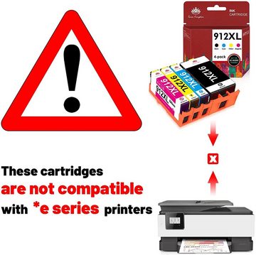 Toner Kingdom 4er für HP 912 912 XL 912XL Tintenpatrone (OfficeJet Pro 8020 8022 8023 8024 8025, OfficeJet 8010 8012 8014 8015 8017 Drucker)