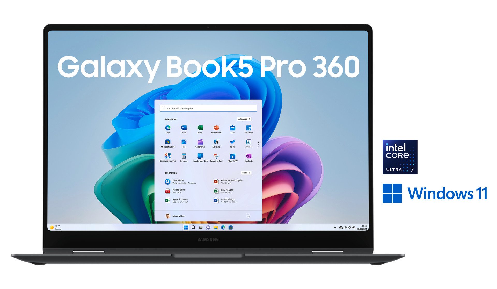 Samsung Galaxy Book5 Pro 360 16'' (NP960Q) Ultra7 16 GB + 1 TB Convertible Notebook (40,6 cm/16 Zoll, Intel Core Ultra 7, ARC, 16 GB, 1000 GB SSD)
