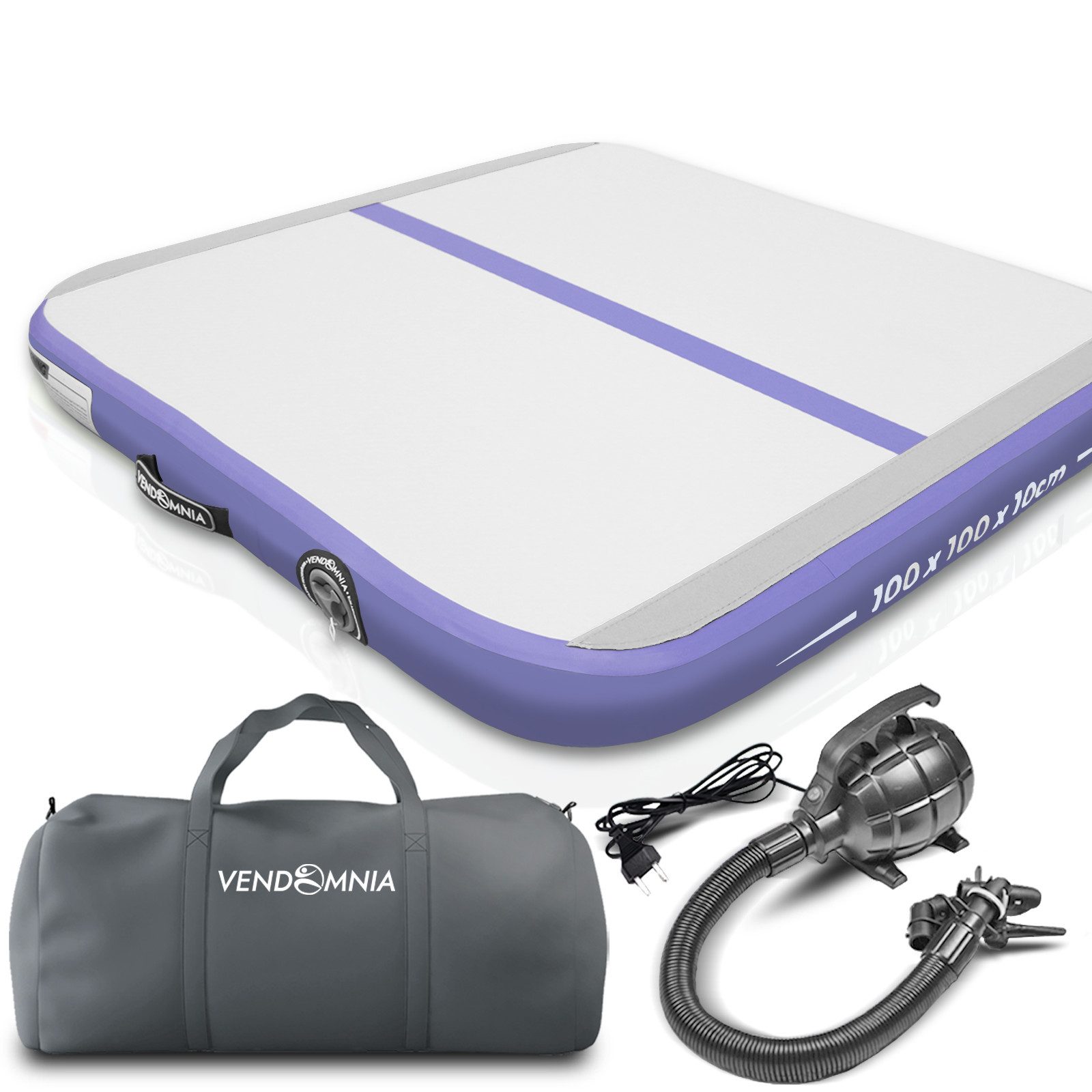 VENDOMNIA Turnmatte AIR Tracking TRACK Matte - aufblasbar, Tumbling Matte (10 cm - 20 cm hoch, mit elektrischer Pumpe, Farbwahl, Größe: 1 2 3 4 m Tumblingmatte, Gymnastikmatte, Turnmatte, Trainingsmatte, Fitnessmatte)