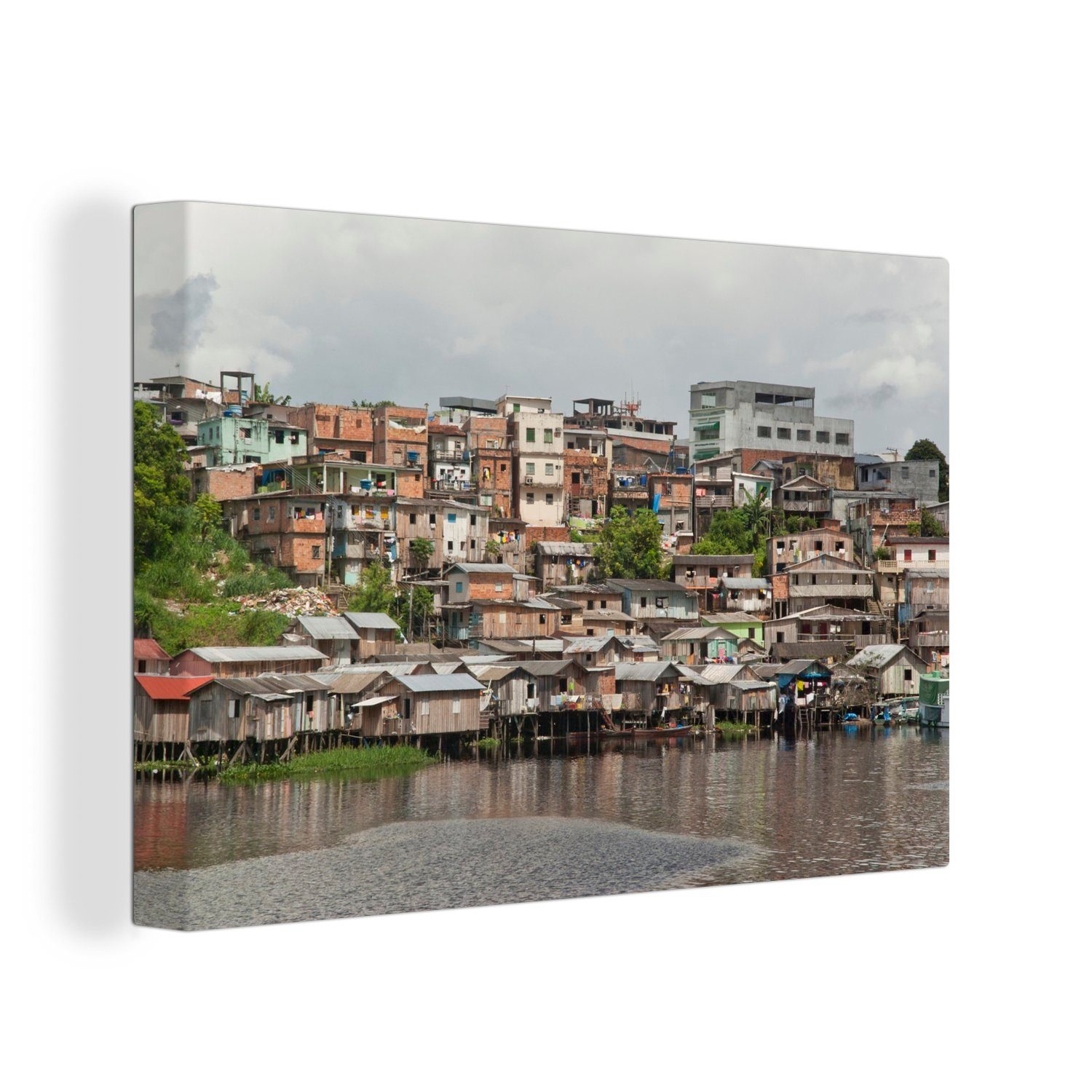 OneMillionCanvasses® Leinwandbild in, Manaus 30x20 Wanddeko, Ein der Viertel cm Leinwandbilder, Stadt traditionelles in Wandbild Aufhängefertig, (1 südamerikanischen St)