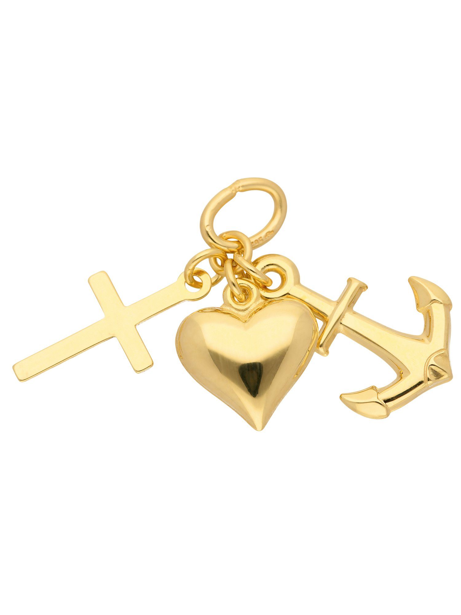 Kettenanhänger 585 Gold Anhänger Glaube-Liebe-Hoffnung