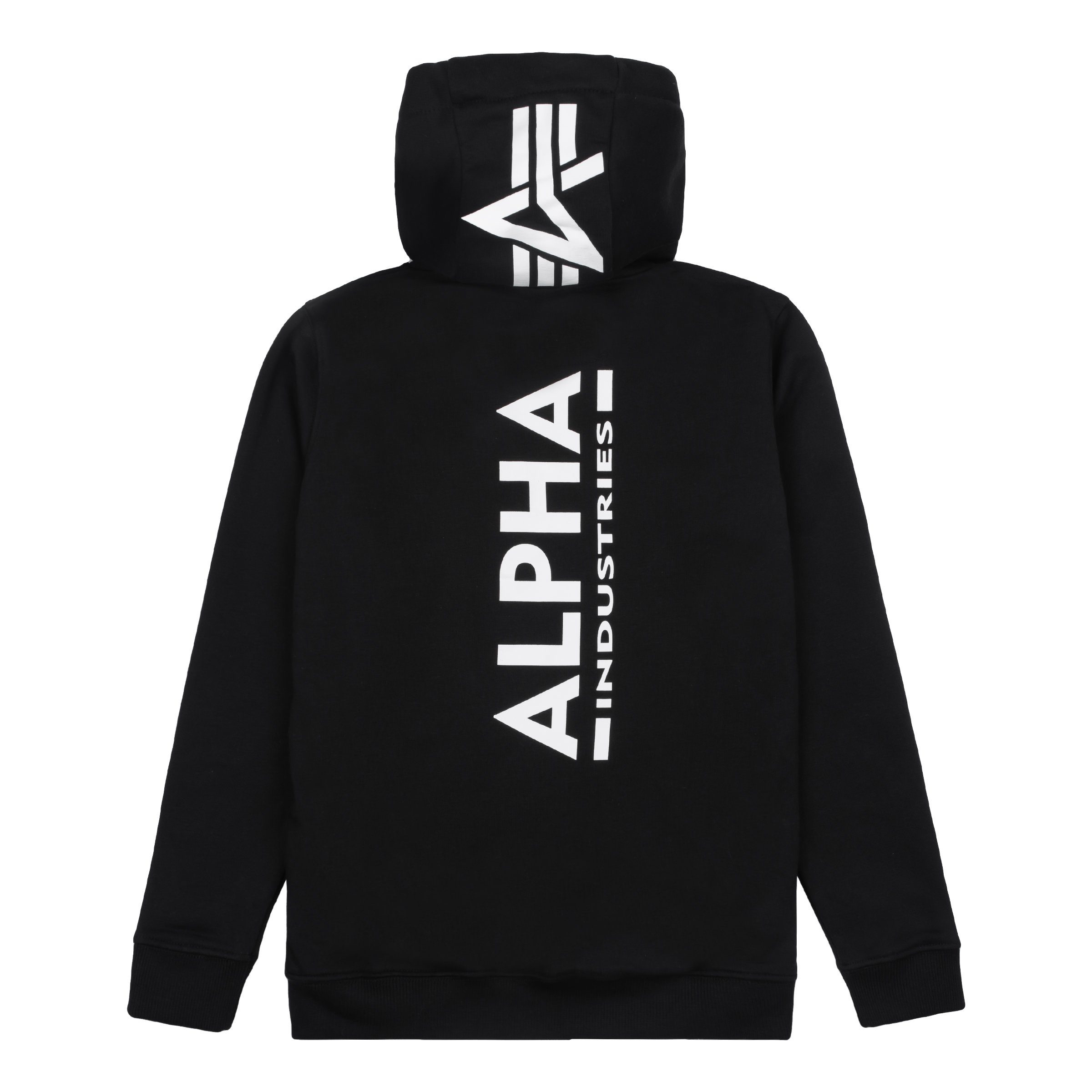 Kinder Alpha Back black Alpha Kapuzenpullover Industries Print Industries Hoodie