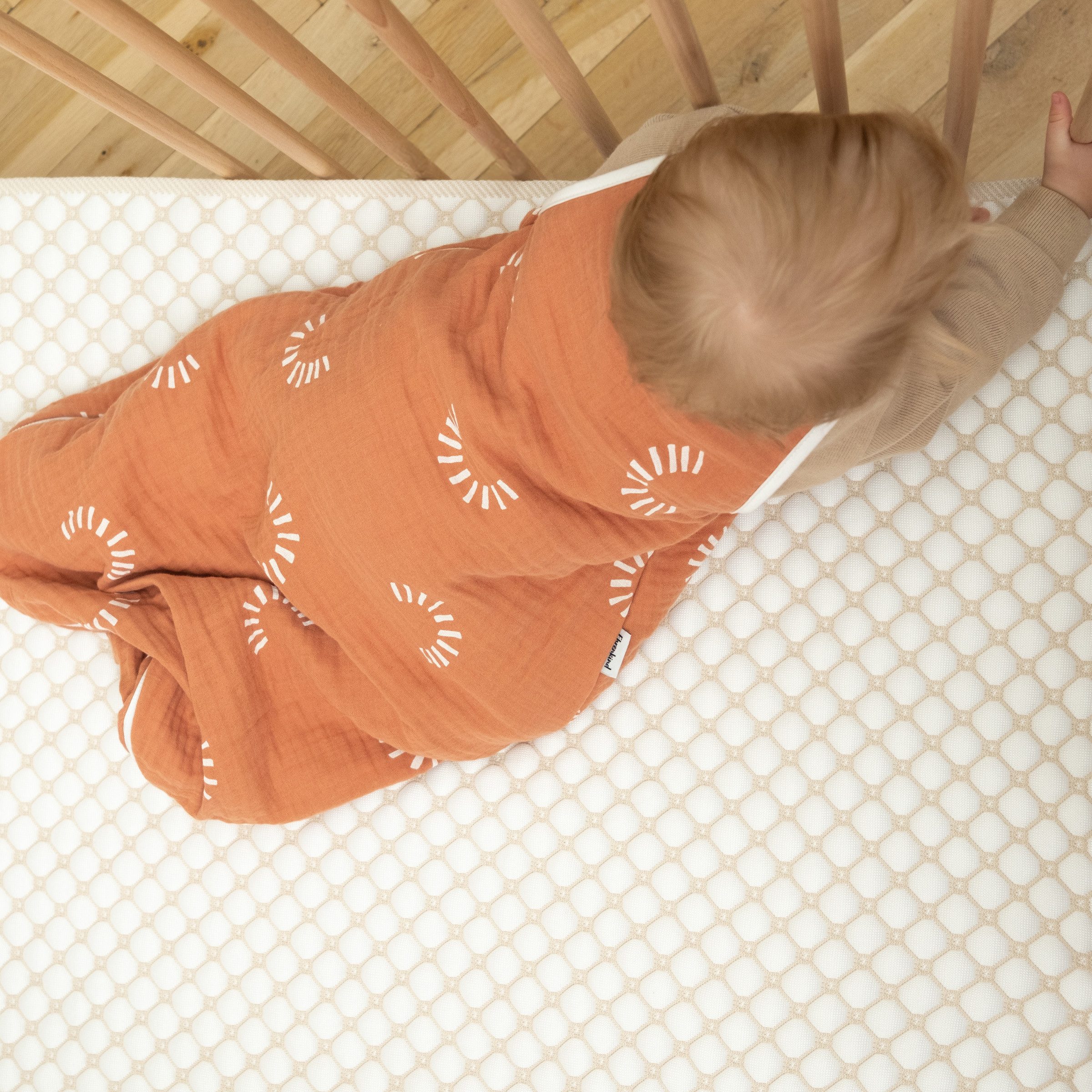Ehrenkind Babyschlafsack Sommer 0.5 TOG, Rund aus Musselin (100 % Bio-Musselin, ohne Wattierung, leicht & atmungsaktiv, Jade Tropfen), ideal für warme Nächte