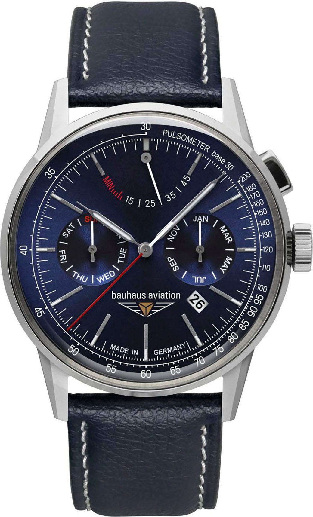 bauhaus Automatikuhr G38 Automatic Power Reserve 2362-3, Armbanduhr, Herrenuhr, Made in Germany, Mechanische Uhr, Lederarmband