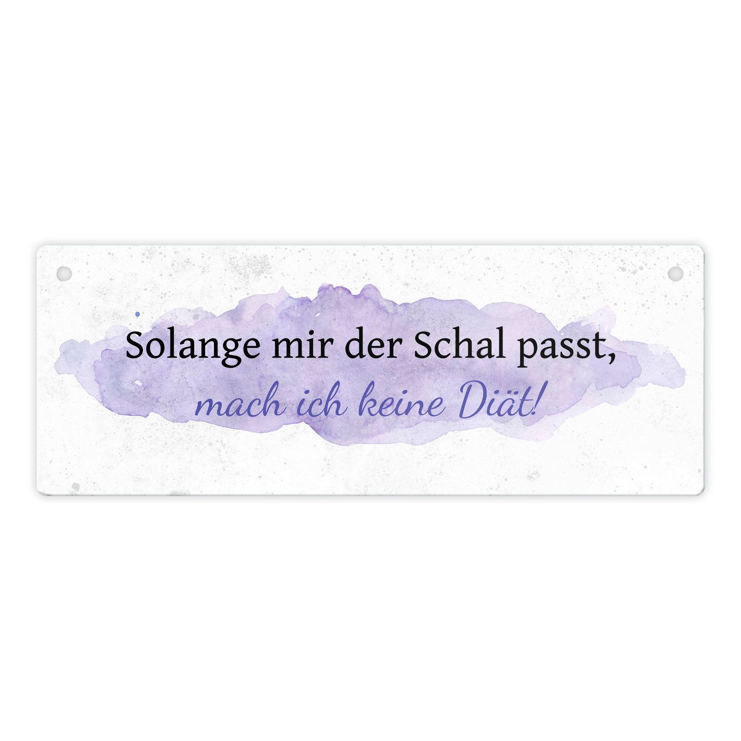 Metallschild Diät Spruch Metallschild in aquarell