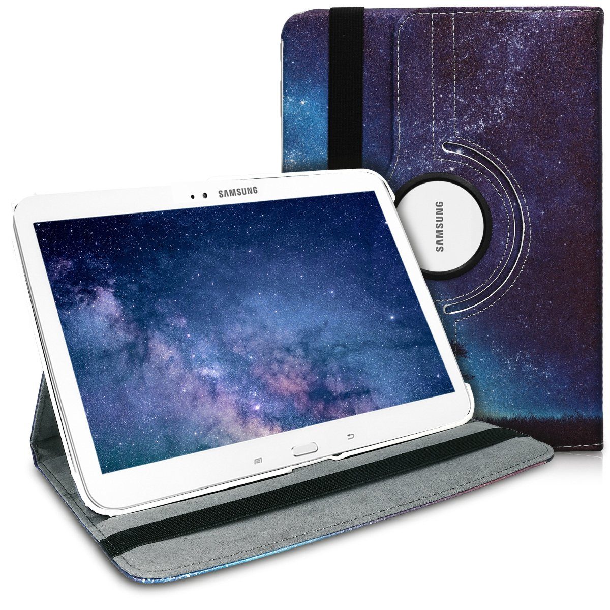 kwmobile Tablet-Hülle, Hülle für Samsung Galaxy Tab 3 10.1 P5200/P5210 -  360° Tablet Schutzhülle Cover Case - Galaxie Baum Wiese Design