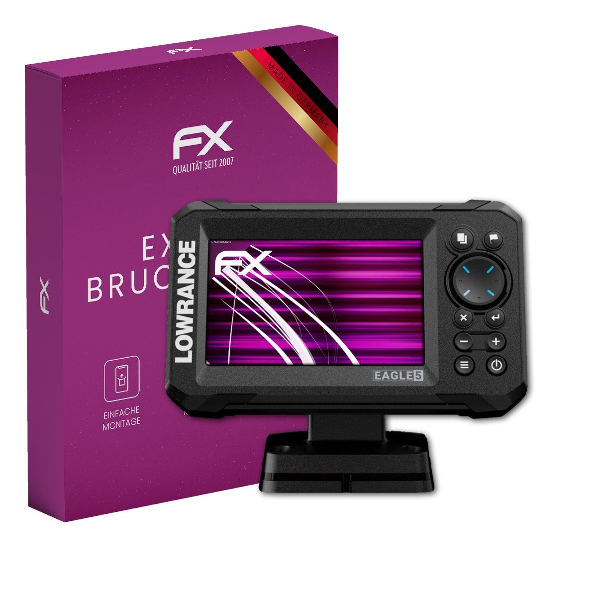 atFoliX Schutzfolie Panzerglasfolie für Lowrance Eagle 5, Ultradünn und superhart
