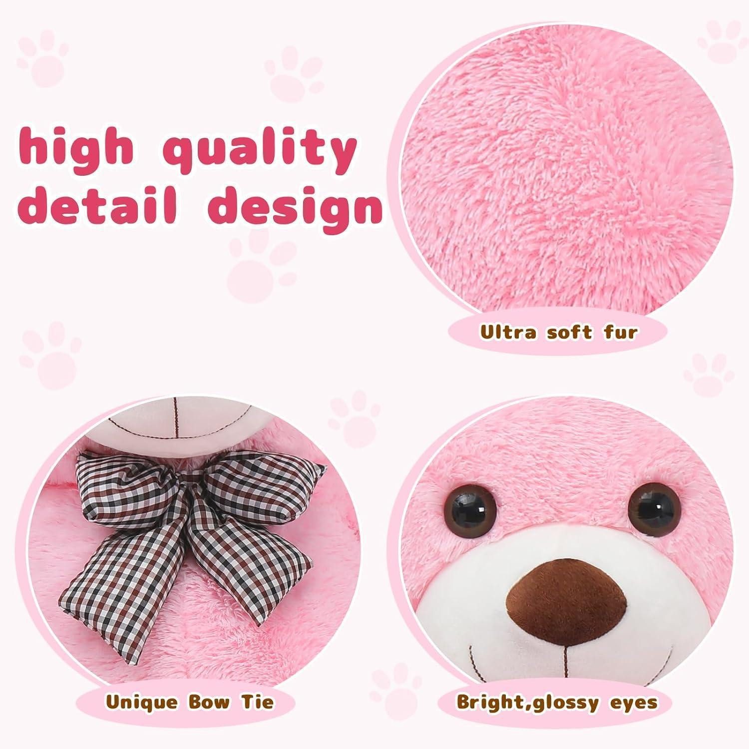 LuxusKollektion Kuscheltier Teddybär 140cm XXL Plüschbär Valentinstag Deko Rosa