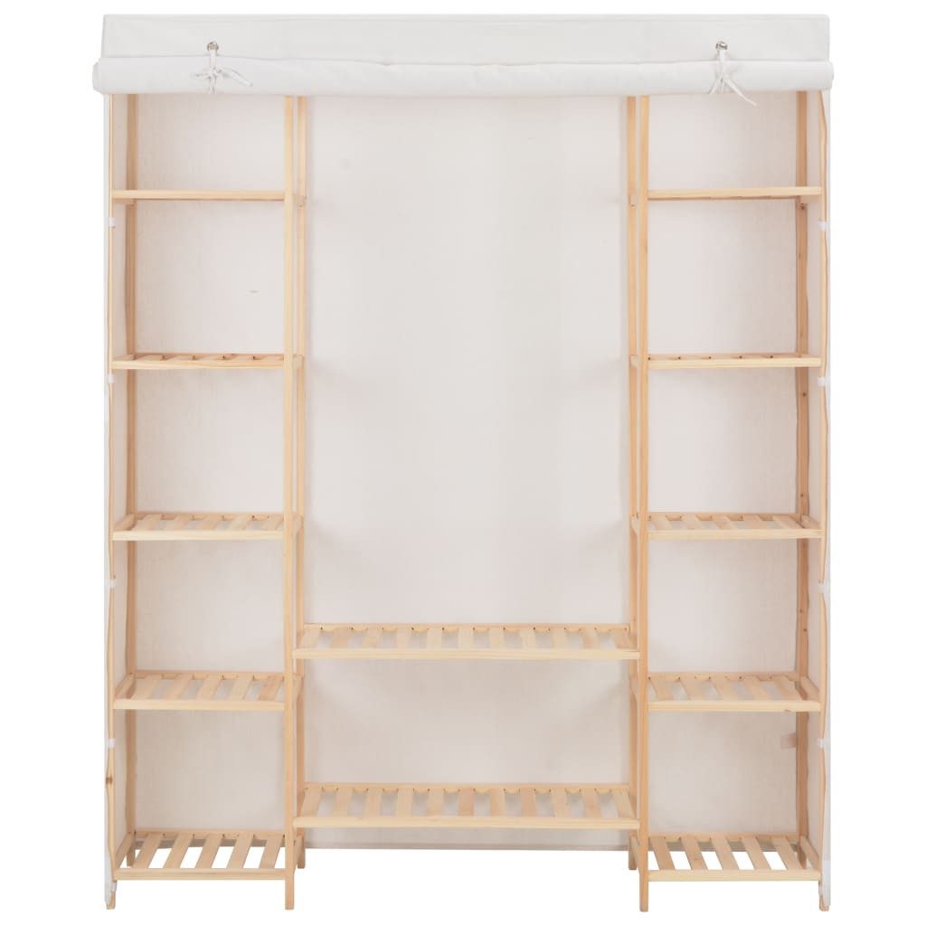 vidaXL Stoffschrank Kleiderschrank Weiß 135 x günstig online kaufen