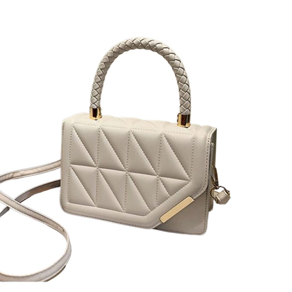 Umhängetasche Damen Rautenstruktur Schultertasche, kleine quadratische Tasche
