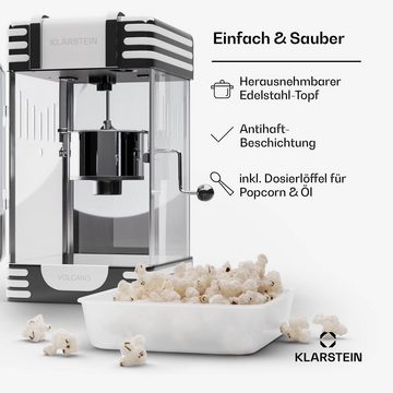 Klarstein Popcornmaschine Volcano, Popcornmaker Popcornautomat Popkornmaschine Popcorn mit Öl Schwarz