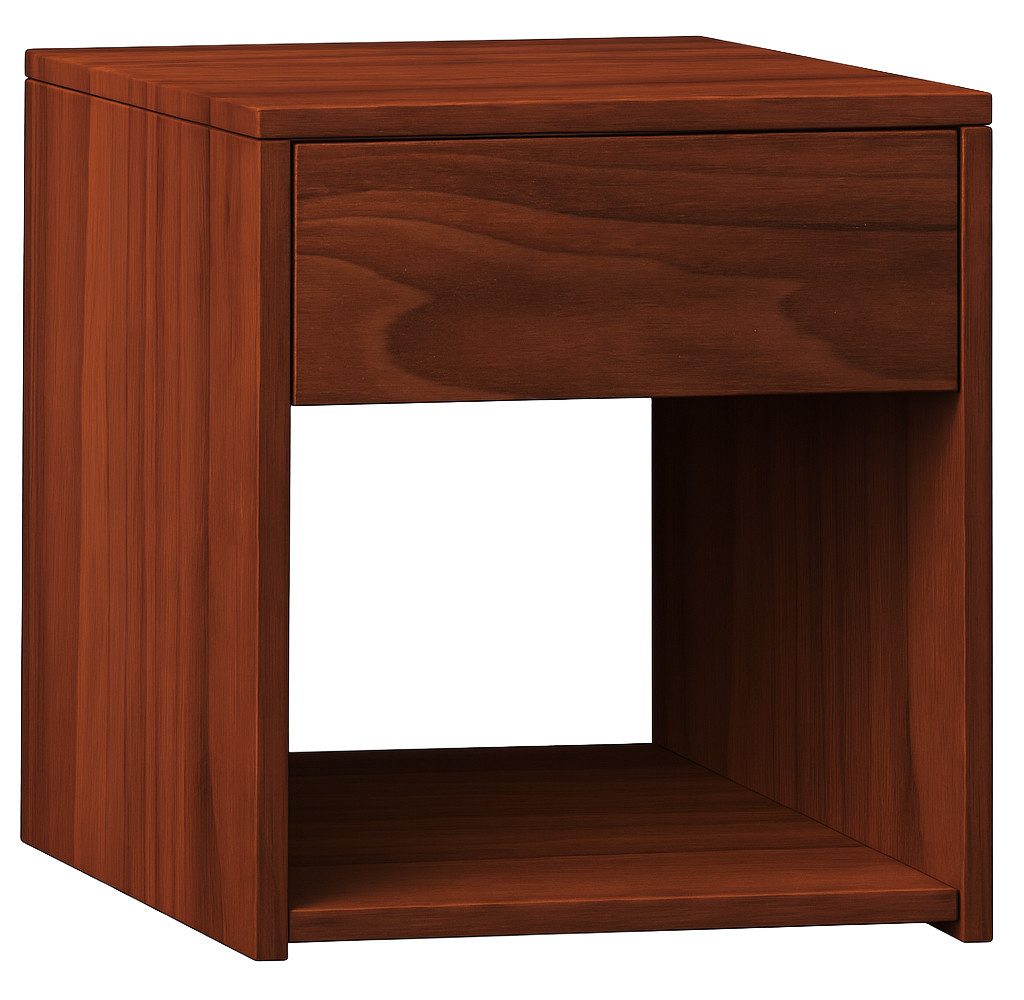 VCM Nachttisch Nachtkonsole Sledo H. 40 x B. 35 x T. 35 cm, Nachtschrank, Schublade und offenes Fach, Nachtkommode, Beistelltisch