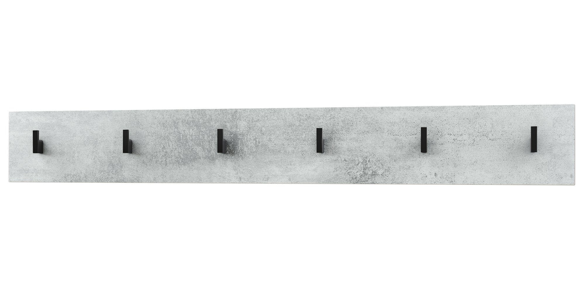 Vladon Шкафыpaneel Linea V1 (Wandgarderobe, mit 6 Kleiderhaken), Beton Oxid Optik (110,5 x 14,5 x 3,5 cm)