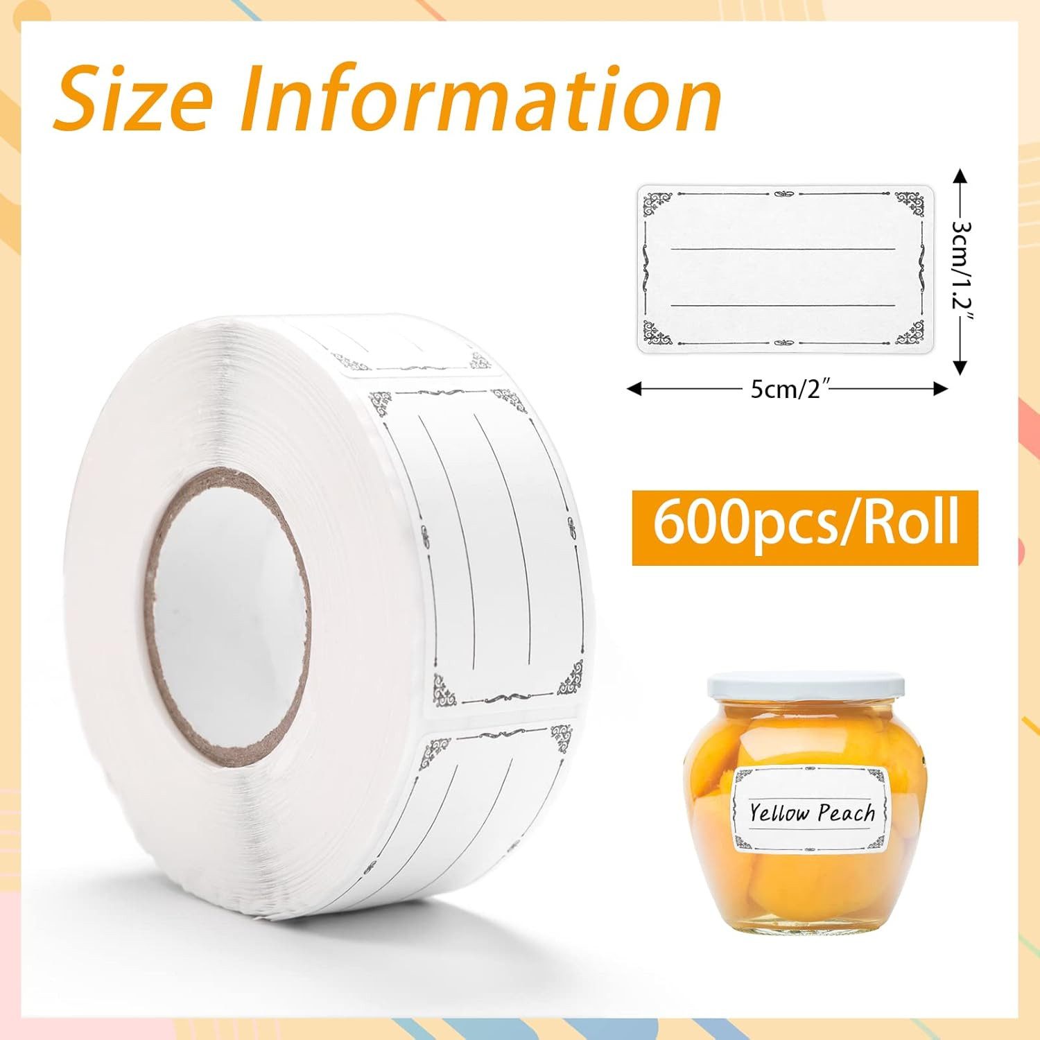 FELIXLEO Etiketten Selbstklebende Etiketten 30x50mm Beschriftung Marmelade – Bild 2 von 5