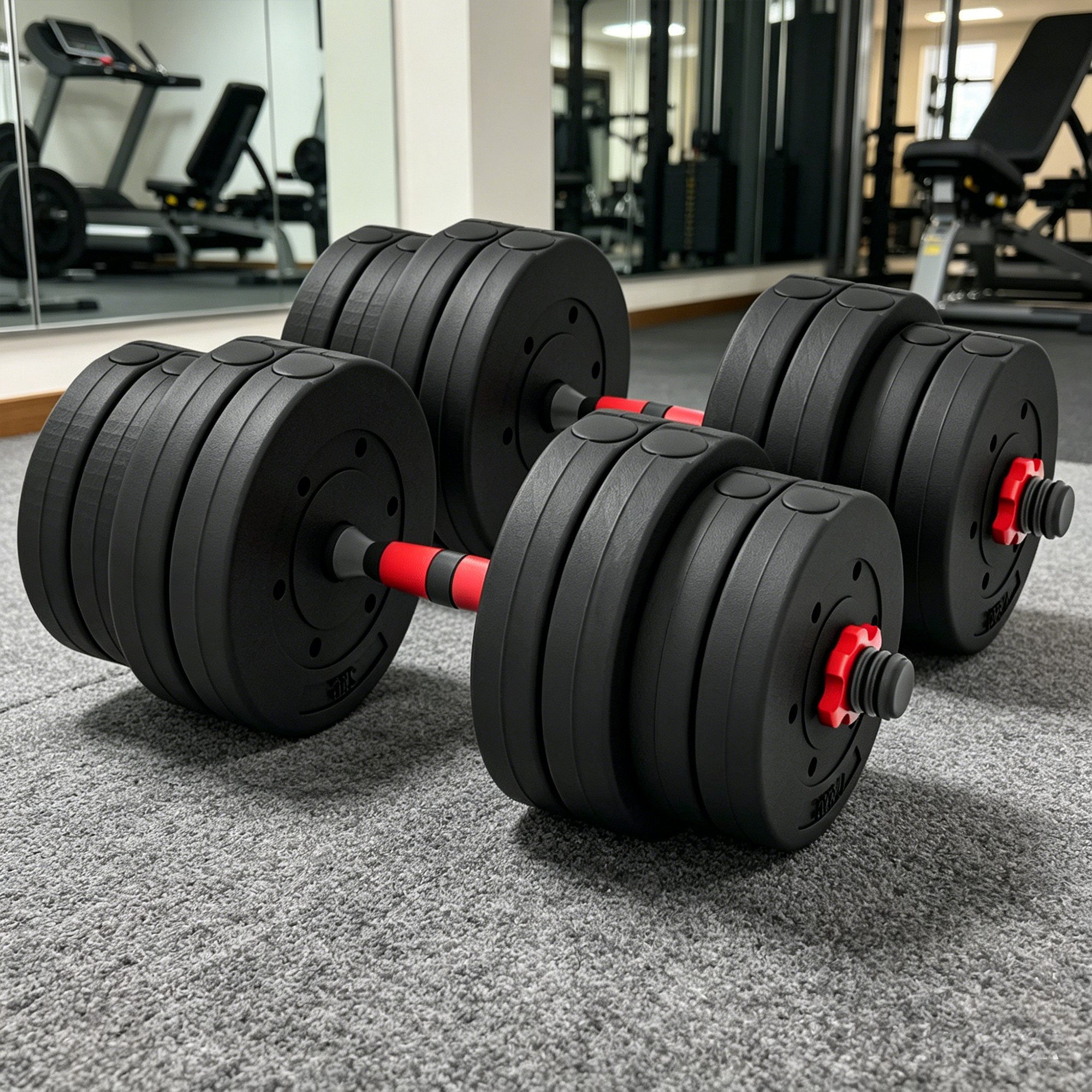 ibettertec Hantel-Set 2 in1Hanteln Set, Hantelset Dumbbell Set Für Krafttraining, Hanteln set Gewichten bis 30 kg indem man beide Hanteln Verlängerung