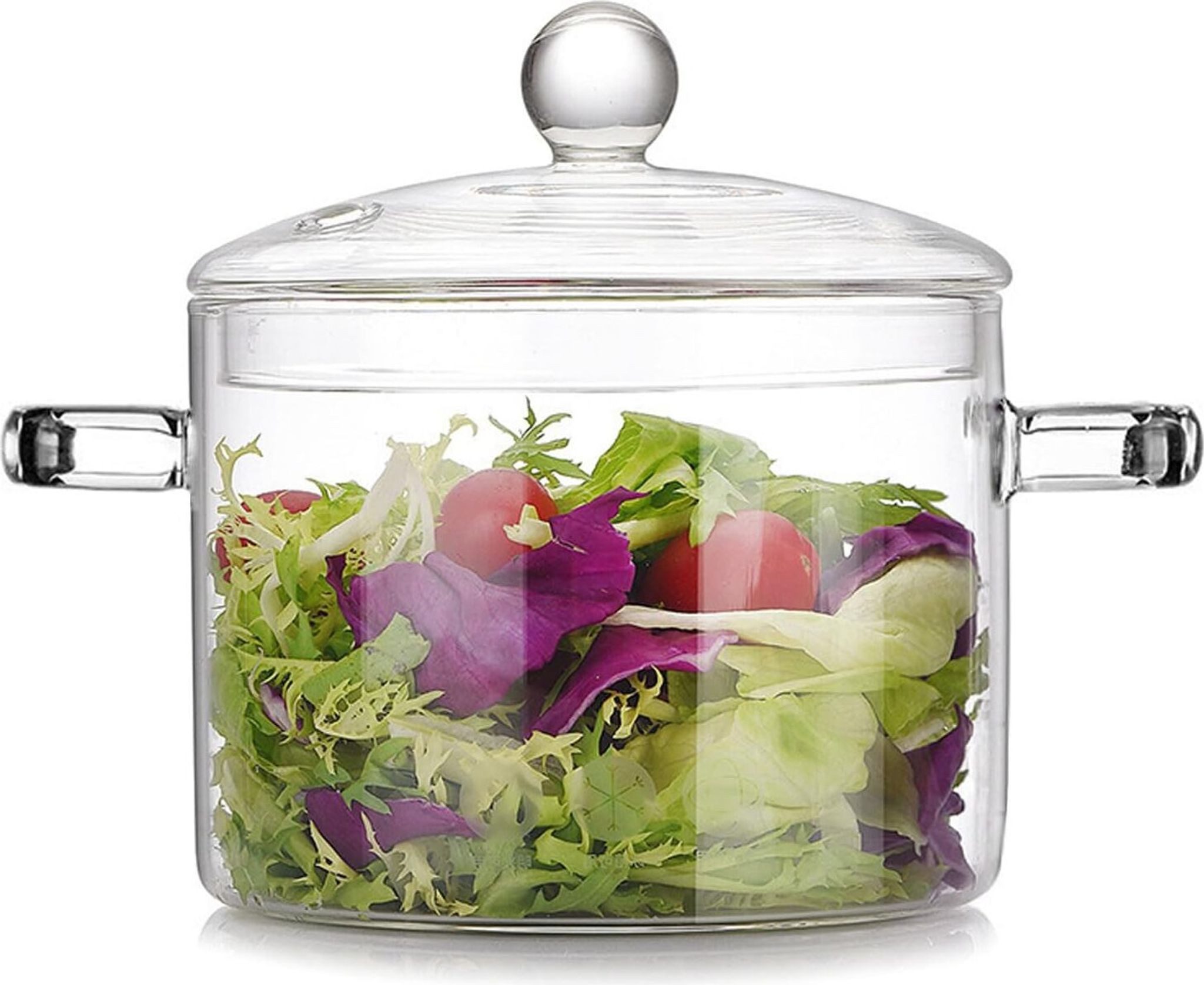 FELIXLEO Suppentopf Glastopf 1900ML Suppentopf mit Deckel Doppelgriff Transparent, (1-tlg)