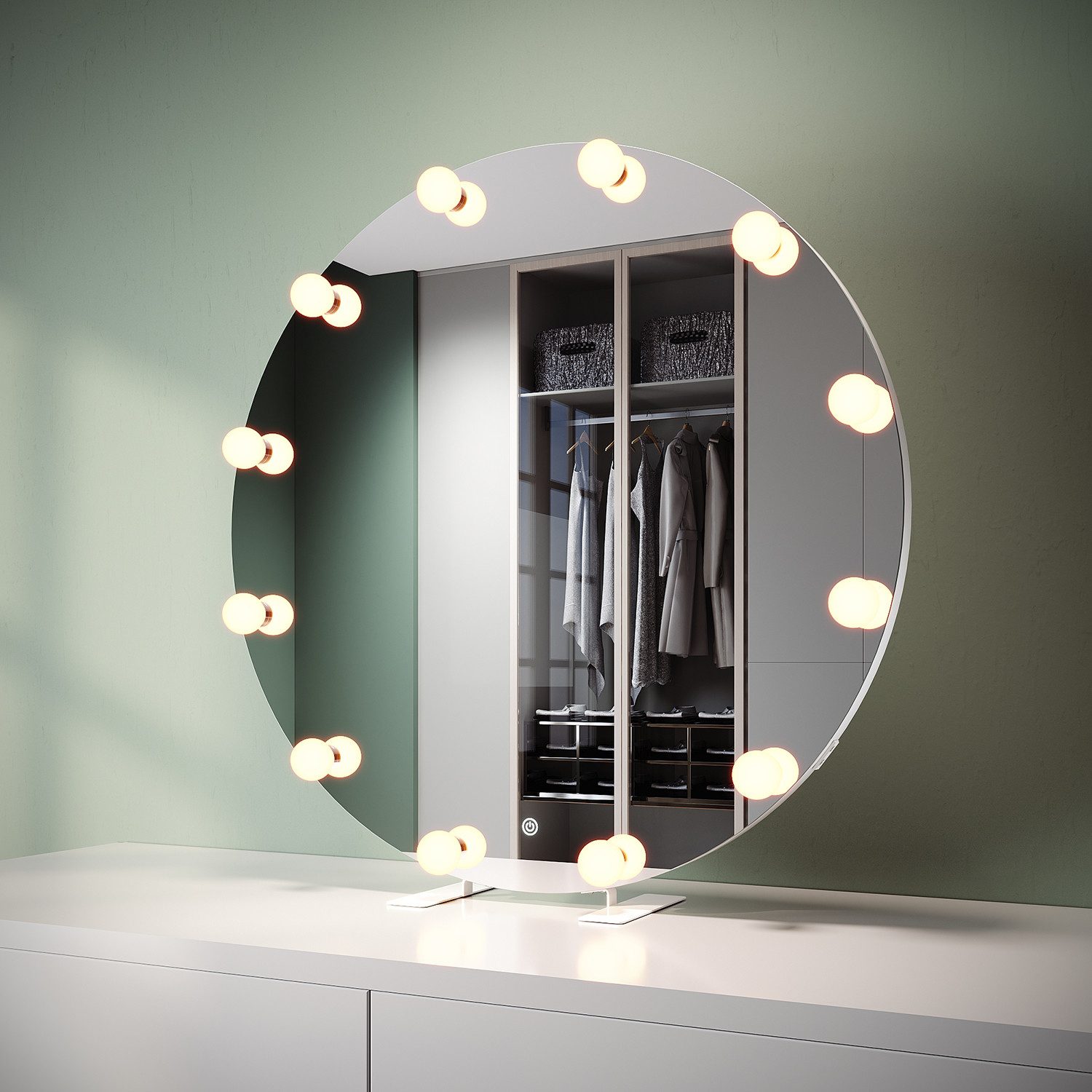 SONNI Schminkspiegel Badspiegel LED Spiegel 3 Farben dimmbar, Touch + Steck günstig online kaufen