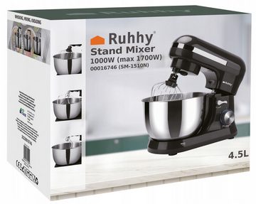 Ruhhy Multikocher Küchenmaschine Rührmaschine viel Zubehör Edelstahl 4,5L 1700W