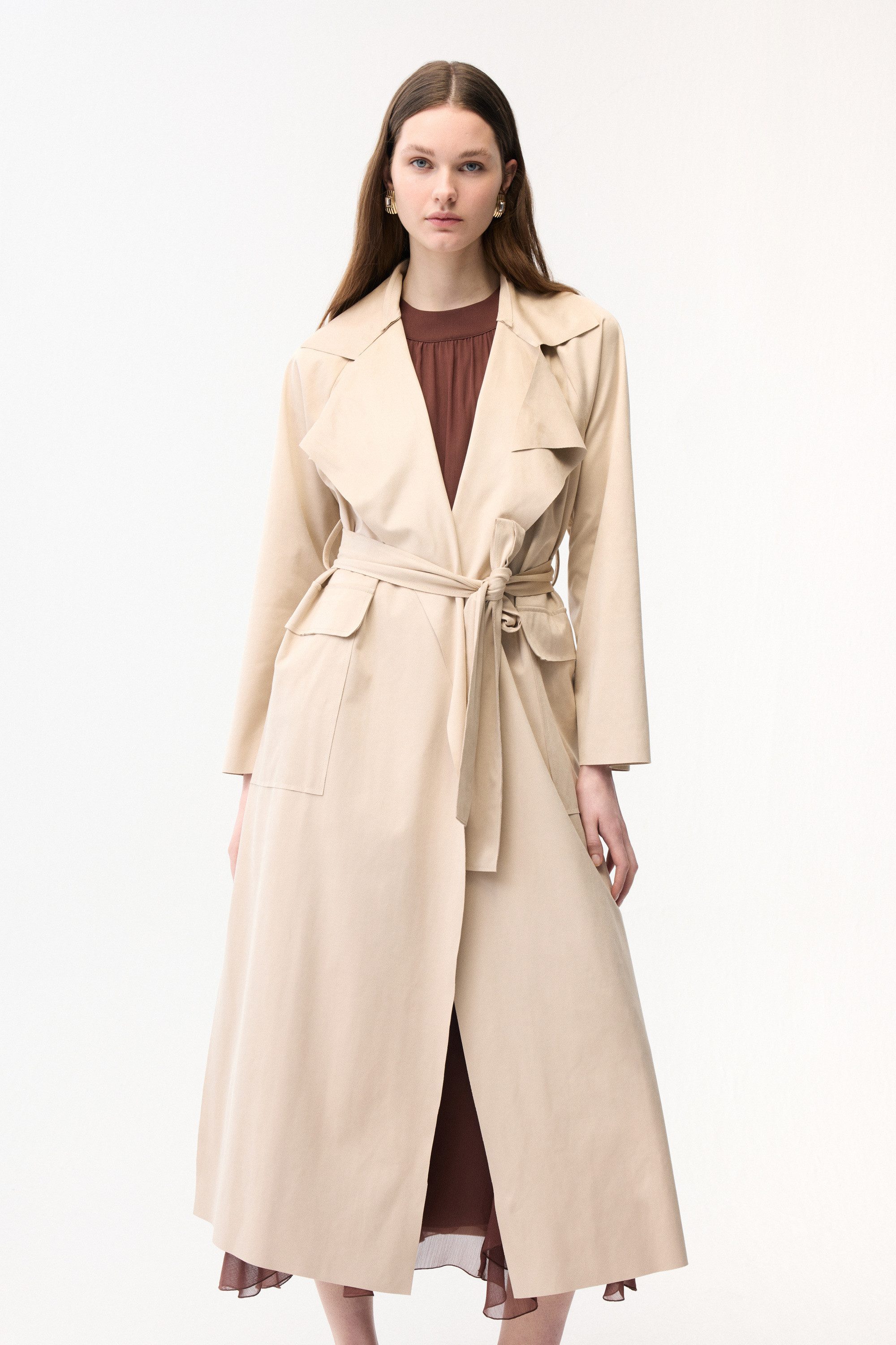 adL Trenchcoat Trenchcoat in Wildlederoptik
