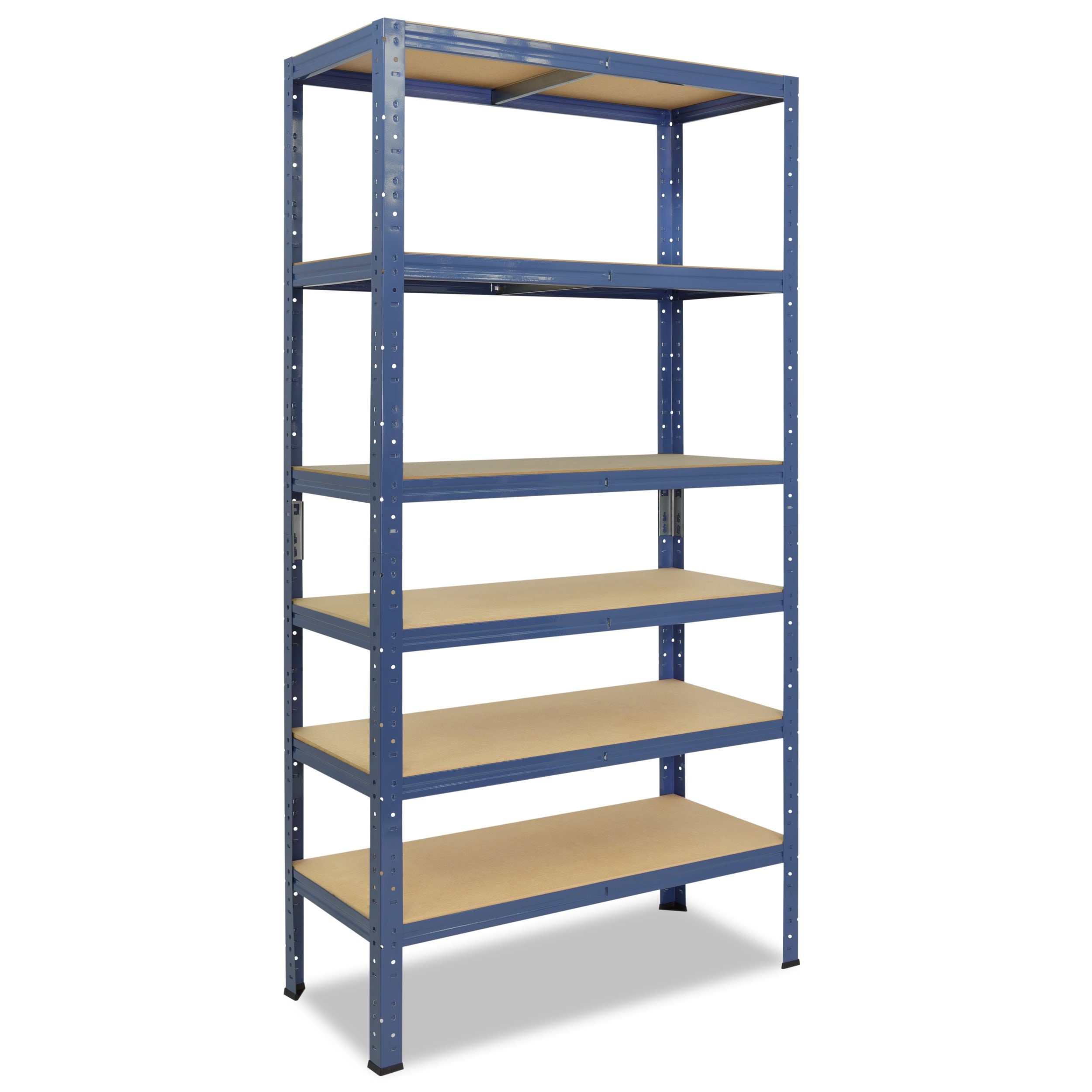 shelfplaza Schwerlastregal HOME, 230x110x45cm blau, Metallregal mit 6 Böden, als Kellerregal, Garagenregal, Werkstattregal oder Lagerregal, Steckregal Metall mit 145kg Tragkraft