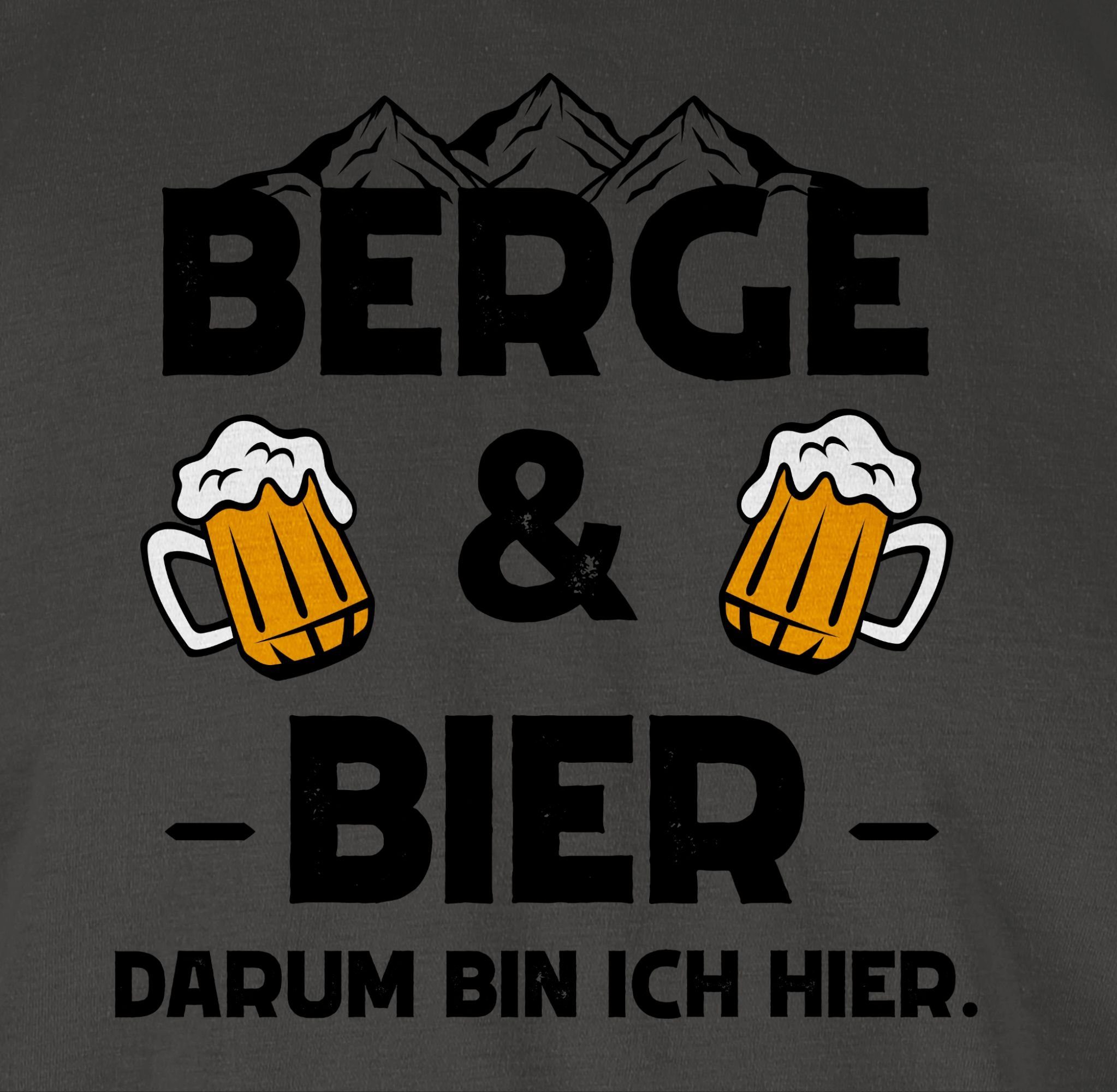 Sprüche mit Dunkelgrau und schwarz Berge Bier 1 Shirtracer T-Shirt Spruch Statement