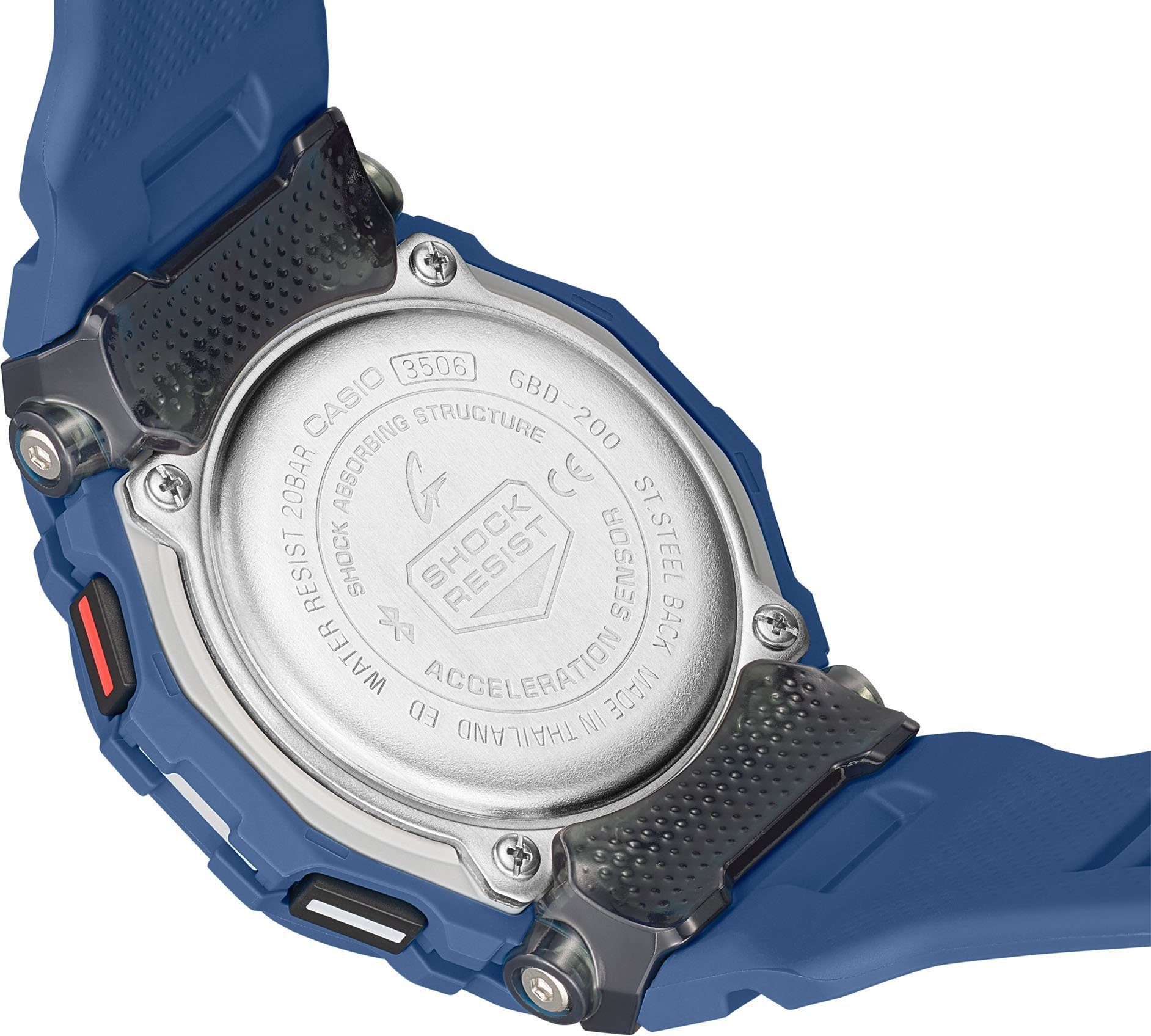 CASIO G-SHOCK GBD-200 Smartwatch, Armbanduhr, Herrenuhr, Bluetooth, Schrittzähler, Stoppfunktion blau