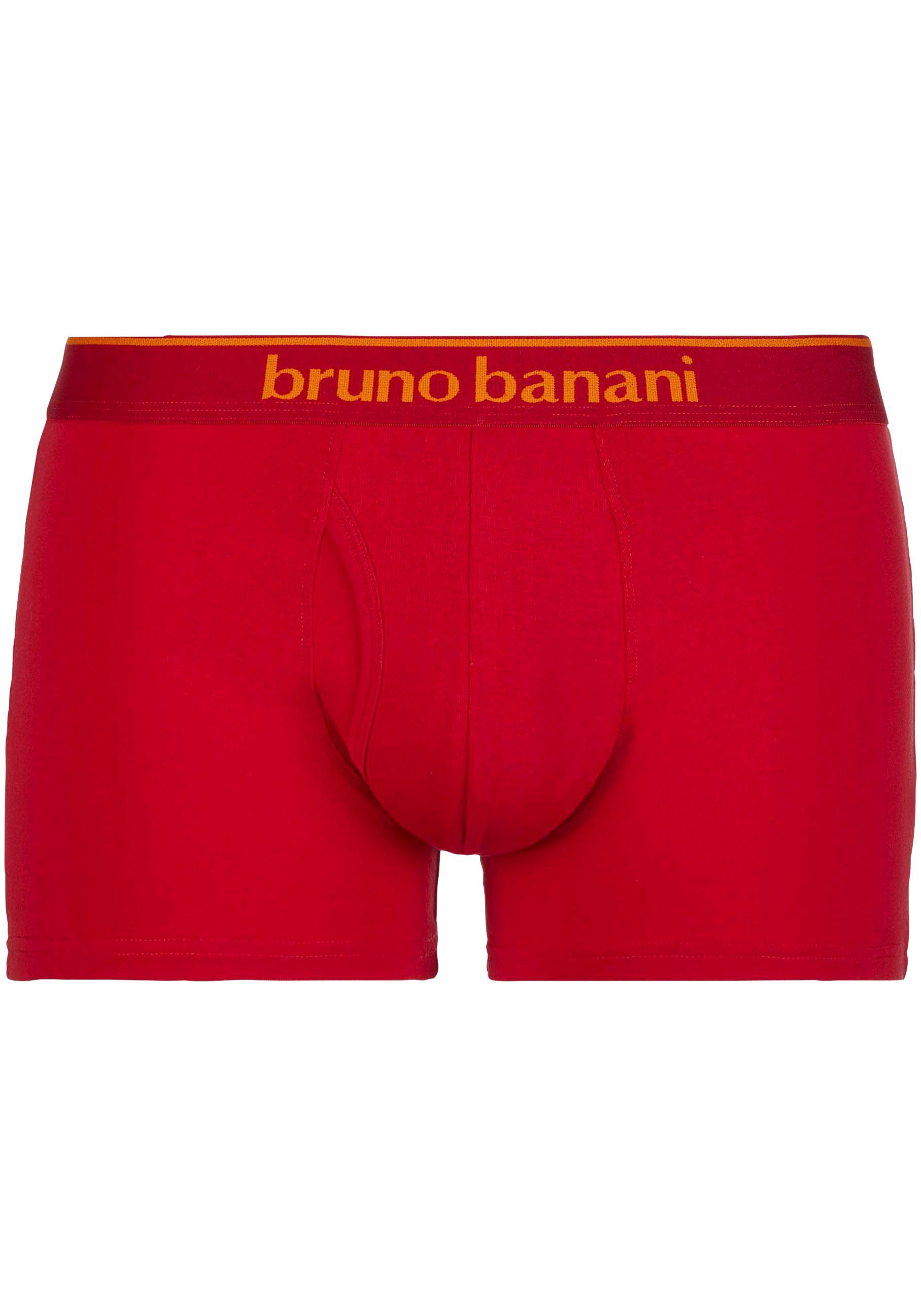 Kontrastfarbene Short rot-schwarz Bruno Banani Details 2-St) 2Pack Access Boxershorts Quick (Packung,