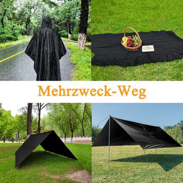 Rnemitery Regenponcho Regencape mit Kapuze 3 in 1 Multifunktional Atmungsaktiv Regenjacke