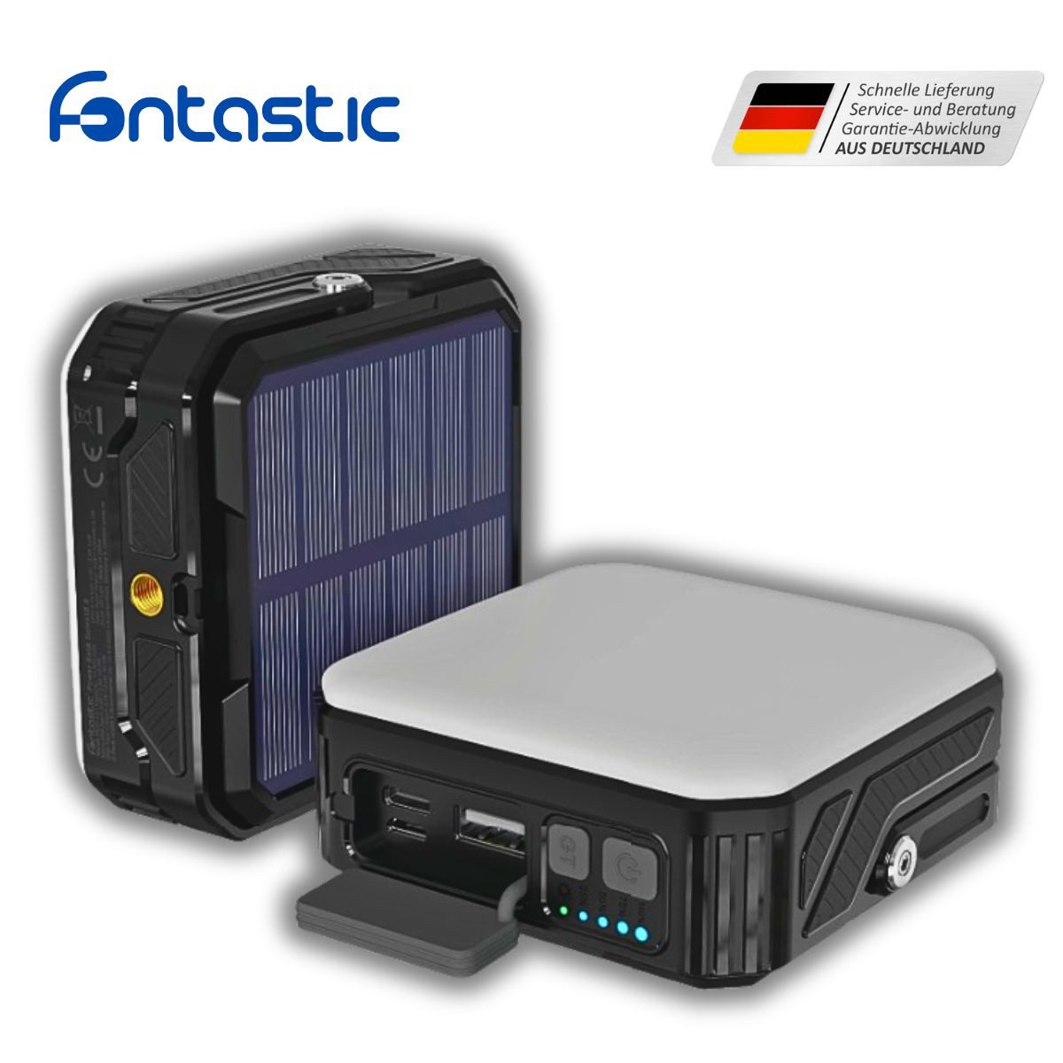 fontastic Solva Powerbank 10000 mAh, SOS Warnleuchte