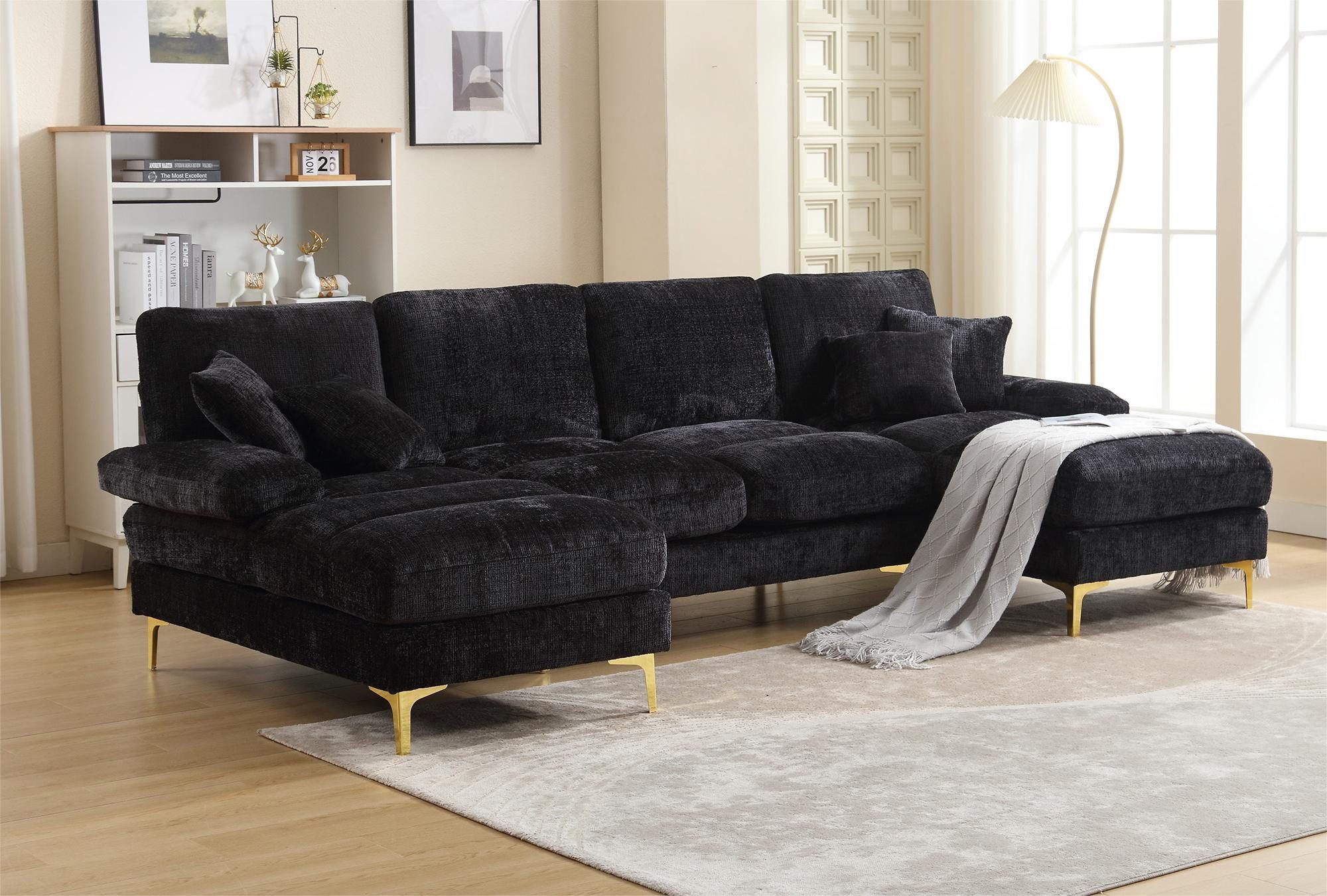 LVHOM Loungesofa mit Ottomane, 272x136x88 cm (LxBxH), frei Kombination ...